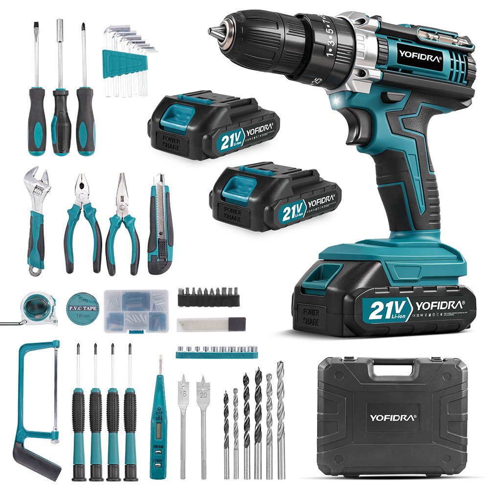 Yofidra Akku-Bohrschrauber 60Nm Akkuschrauber Set Akku Bohrmaschine 2-Gang, günstig online kaufen