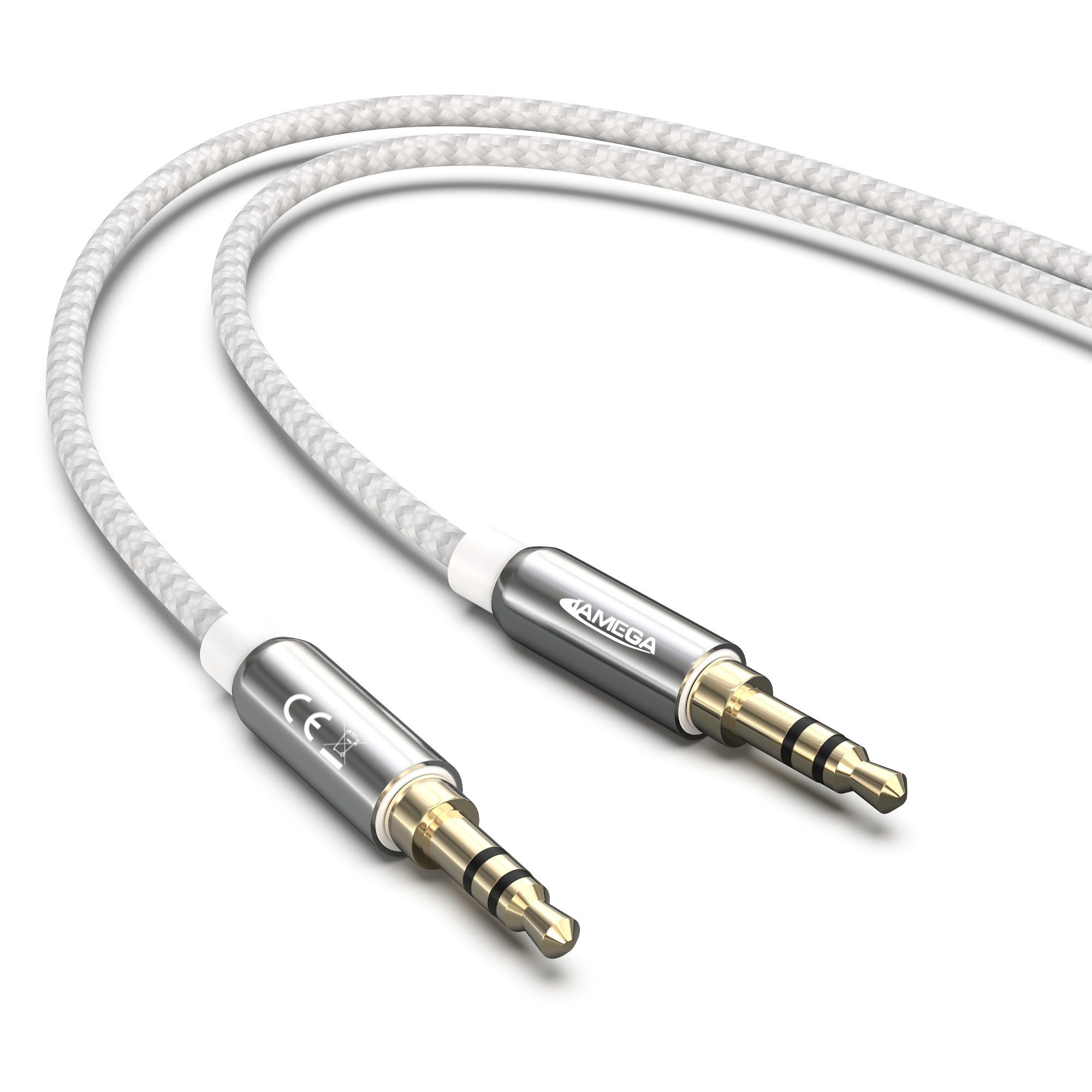 JAMEGA AUX Kabel 3,5mm Klinke-Stecker Klinken Stereo für iPhone TV Boxen Audio-Kabel, Aux Klinkenstecker, Klinkenstecker (200 cm)