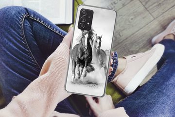 MuchoWow Handyhülle Pferde - Tiere - Illustration, Phone Case, Handyhülle Samsung Galaxy A53, Silikon, Schutzhülle