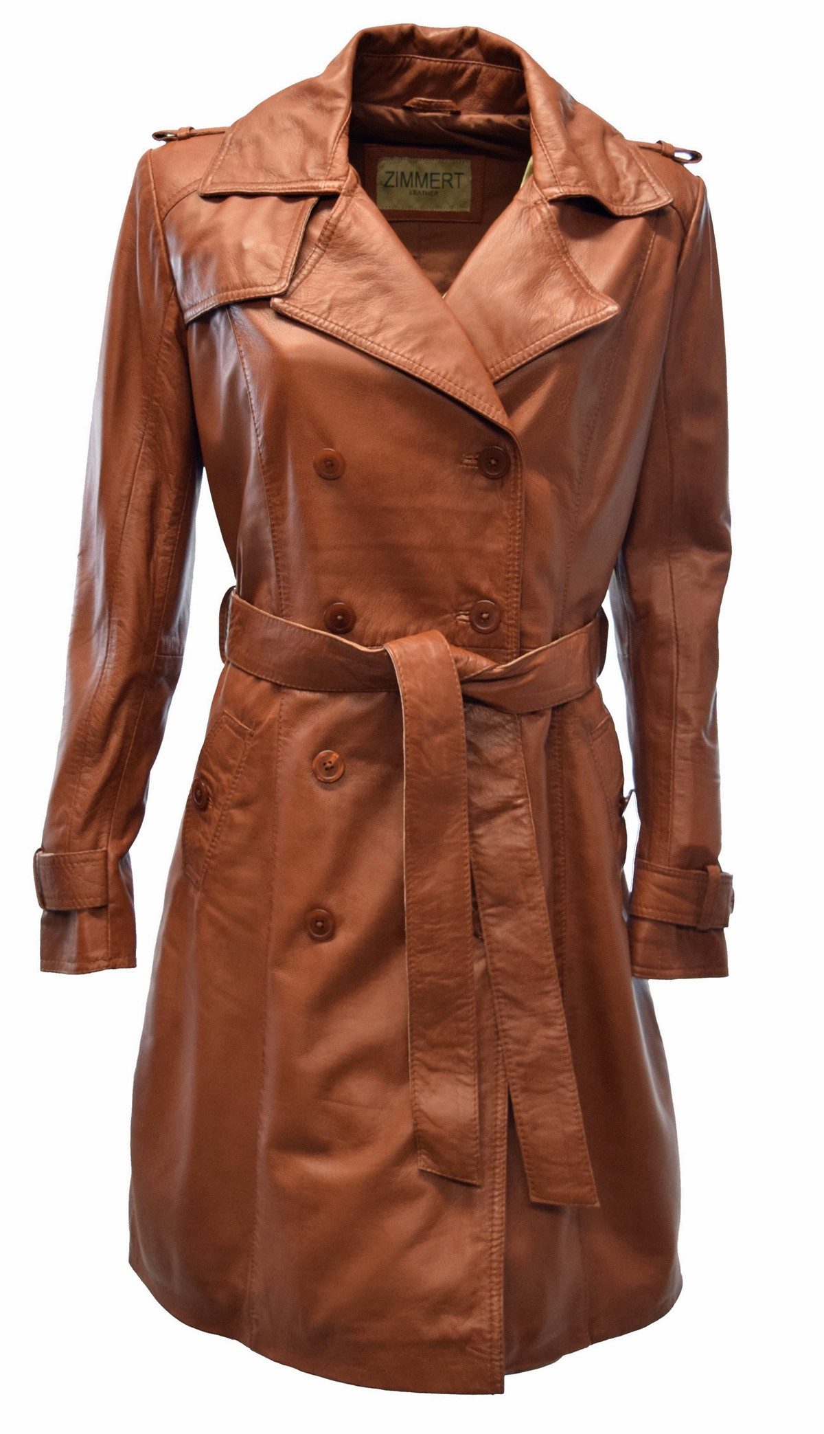 Zimmert Leather Ledermantel Tilly washed Lammnappa, Cognac Braun, Mocca, Sc günstig online kaufen