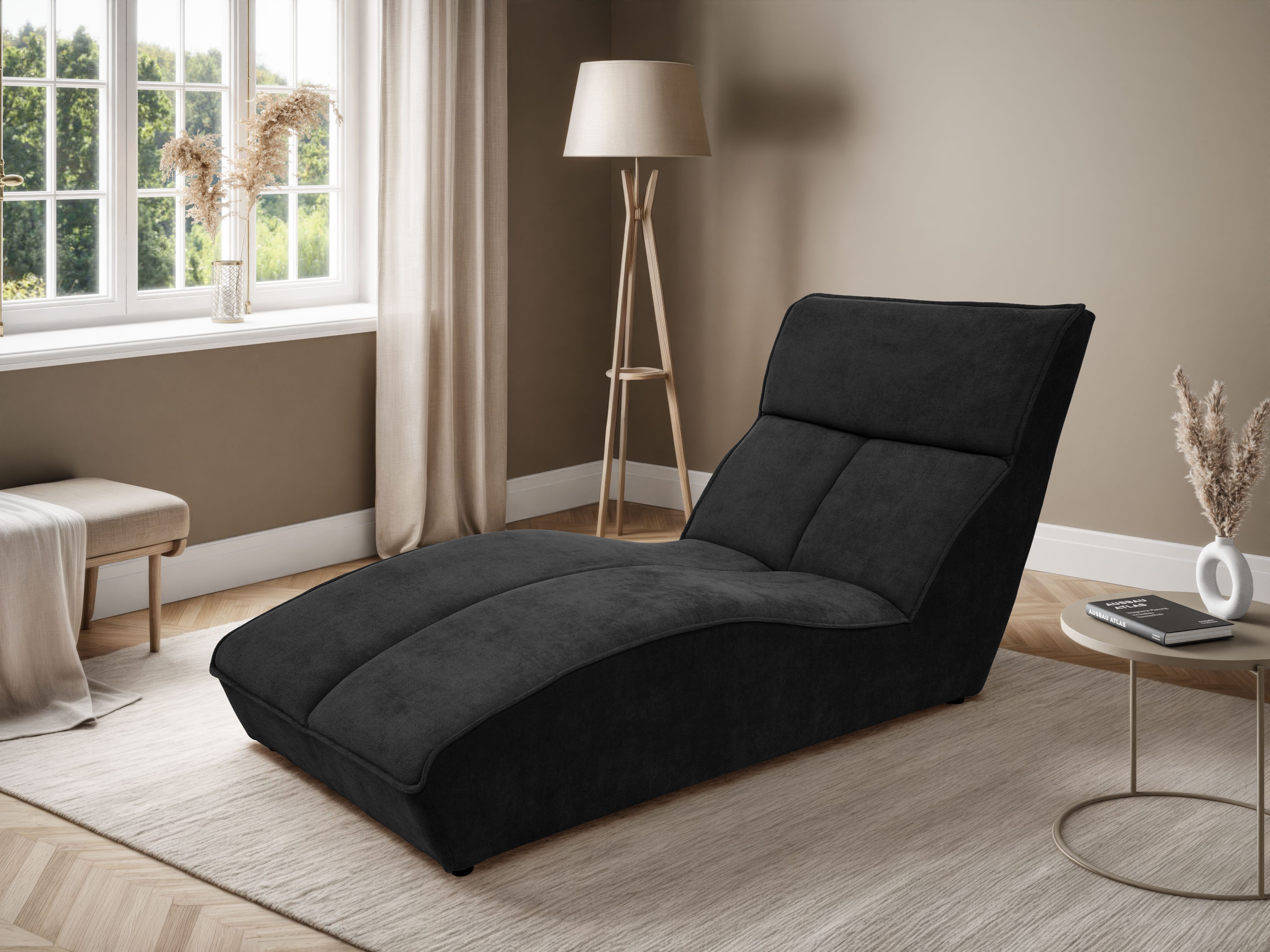 Beautysofa Chaiselongue SAN DIEGO moderne Recamiere aus Velours, Veloursstoff Sereno, in vielen modernen Farben erhältlich, Design Liegesofa zum Entspannen