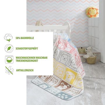 Babydecke Babydecke Kuscheldecke 90 x120 Baumwollmischung, niedliches Babydesign, SEI Design