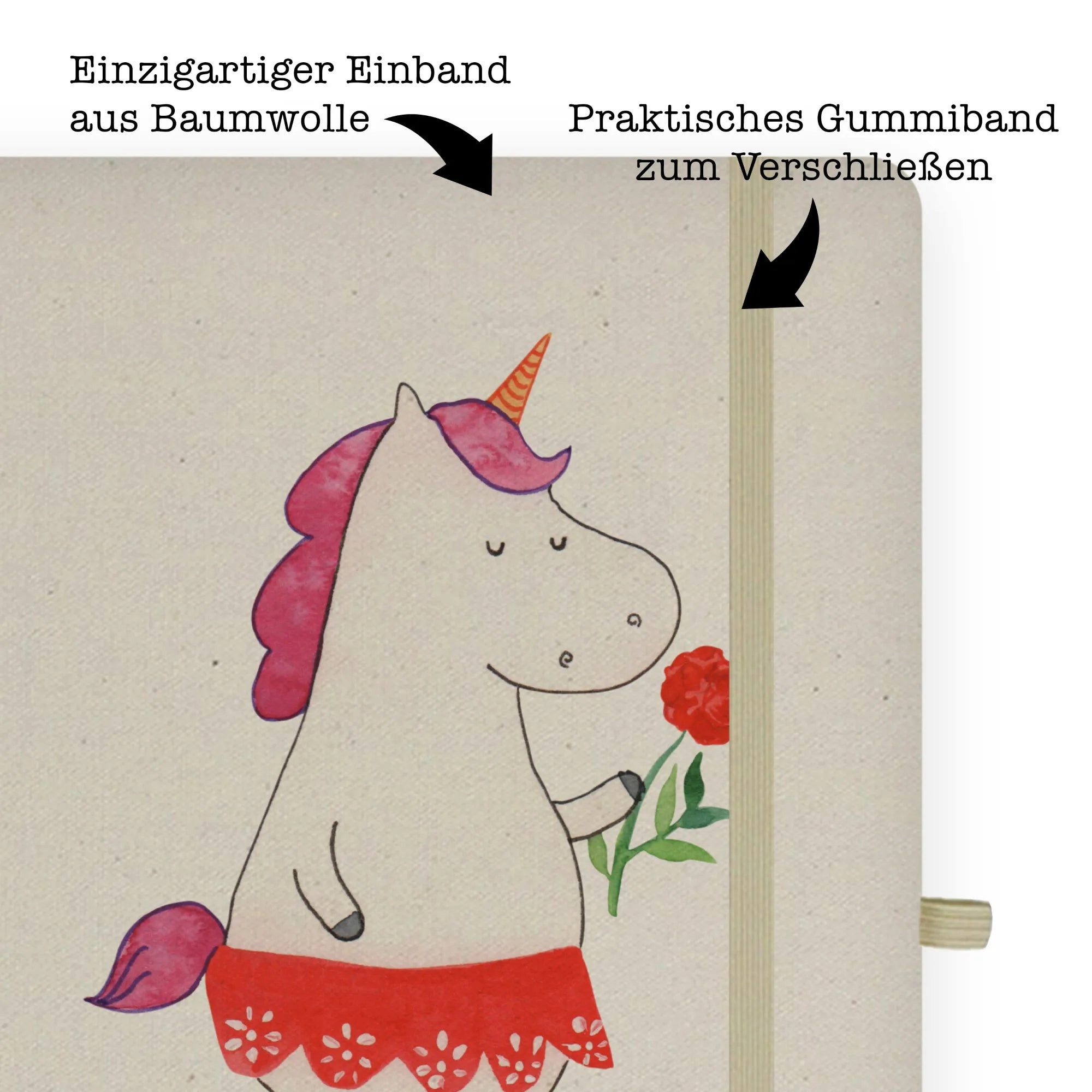 Thumbnail - Mr. & Mrs. Panda Notizbuch Einhorn Dame - Transparent - Geschenk, feine Dame, Abfuhr, DIN A4 Not Mr. & Mrs. Panda, Premi...