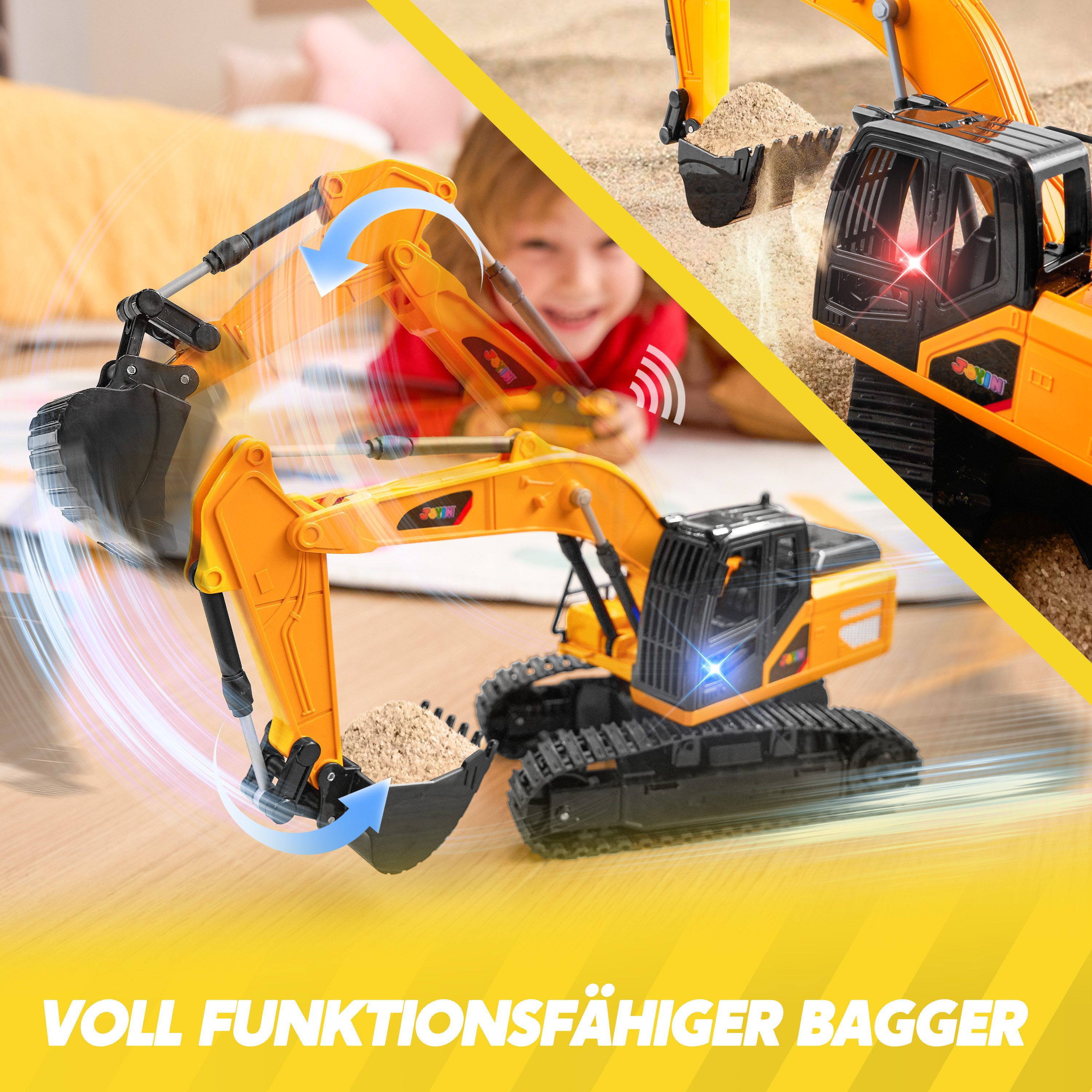 JOYIN RC-Bagger JOYIN Ferngesteuertes Bagger Spielzeug für ab 3 Jahren Junge