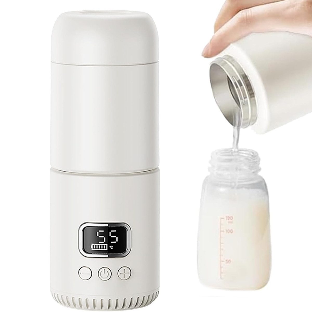 Thermotasse Baby Flaschenwärmer 350ml, 10000mAh Akku, 8 Min Schnellaufheizung