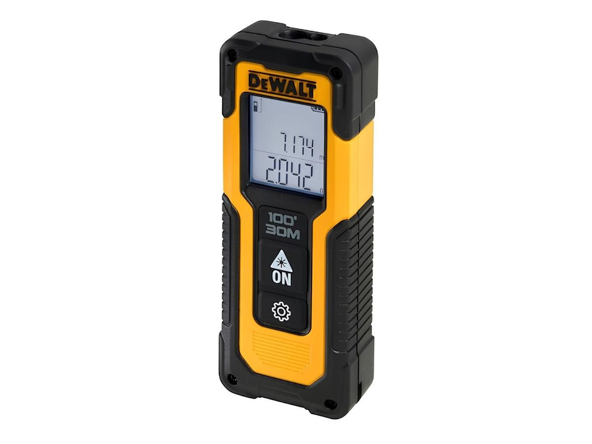 DeWalt Entfernungsmesser bis 30m, Batteriebetrieben, Abweichung von max. +/- 3 mm auf 10 m