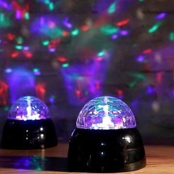 SATISFIRE Discolicht Mini Party Lichteffekt DISCO DOME Discokugel USB/Batt. RGB Farbspiel, LED Classic, RGB (rot, grün, blau)