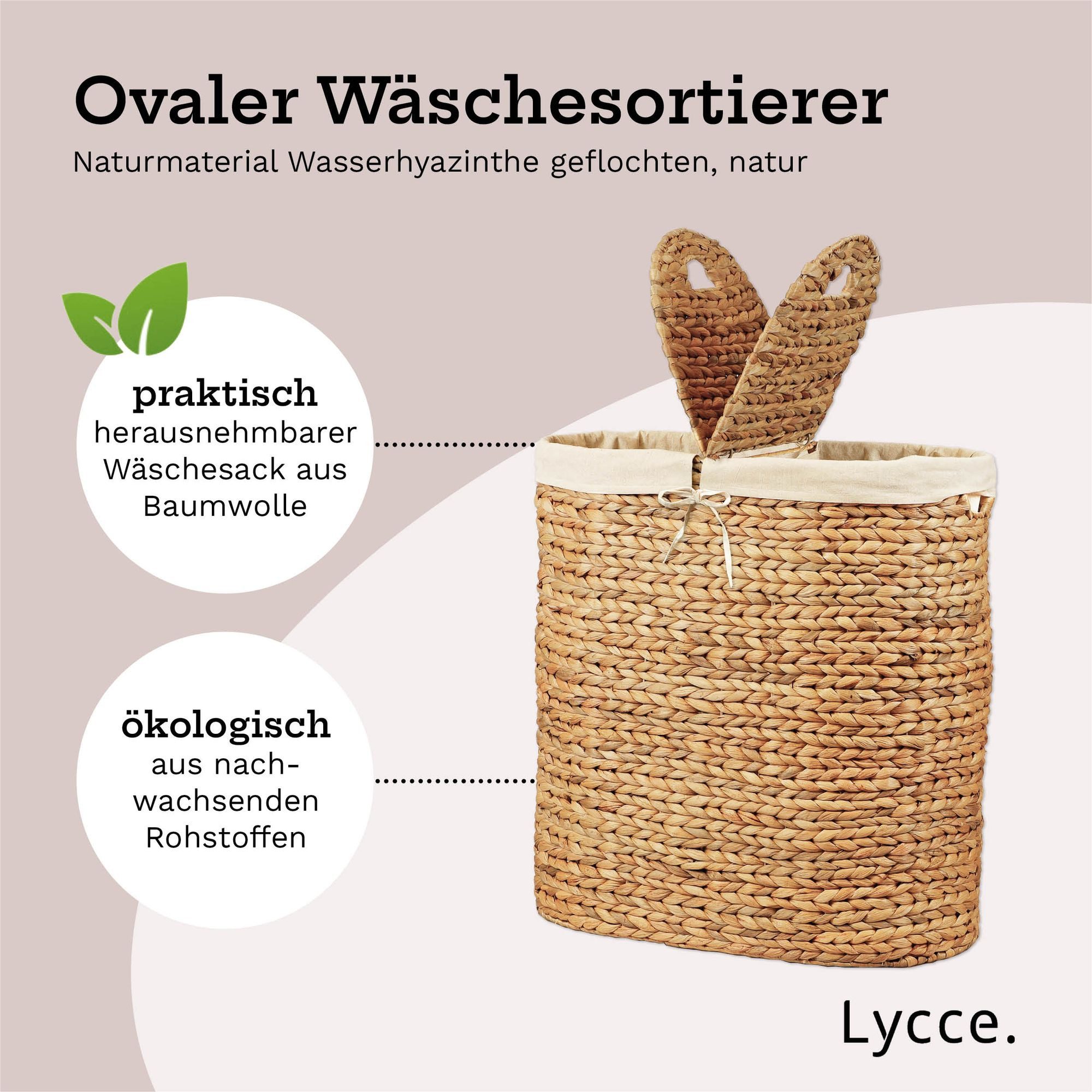 Lycce Wäschesortierer Lycce Wäschekorb 2 Fächer, Wäschebox mit Deckel und W günstig online kaufen