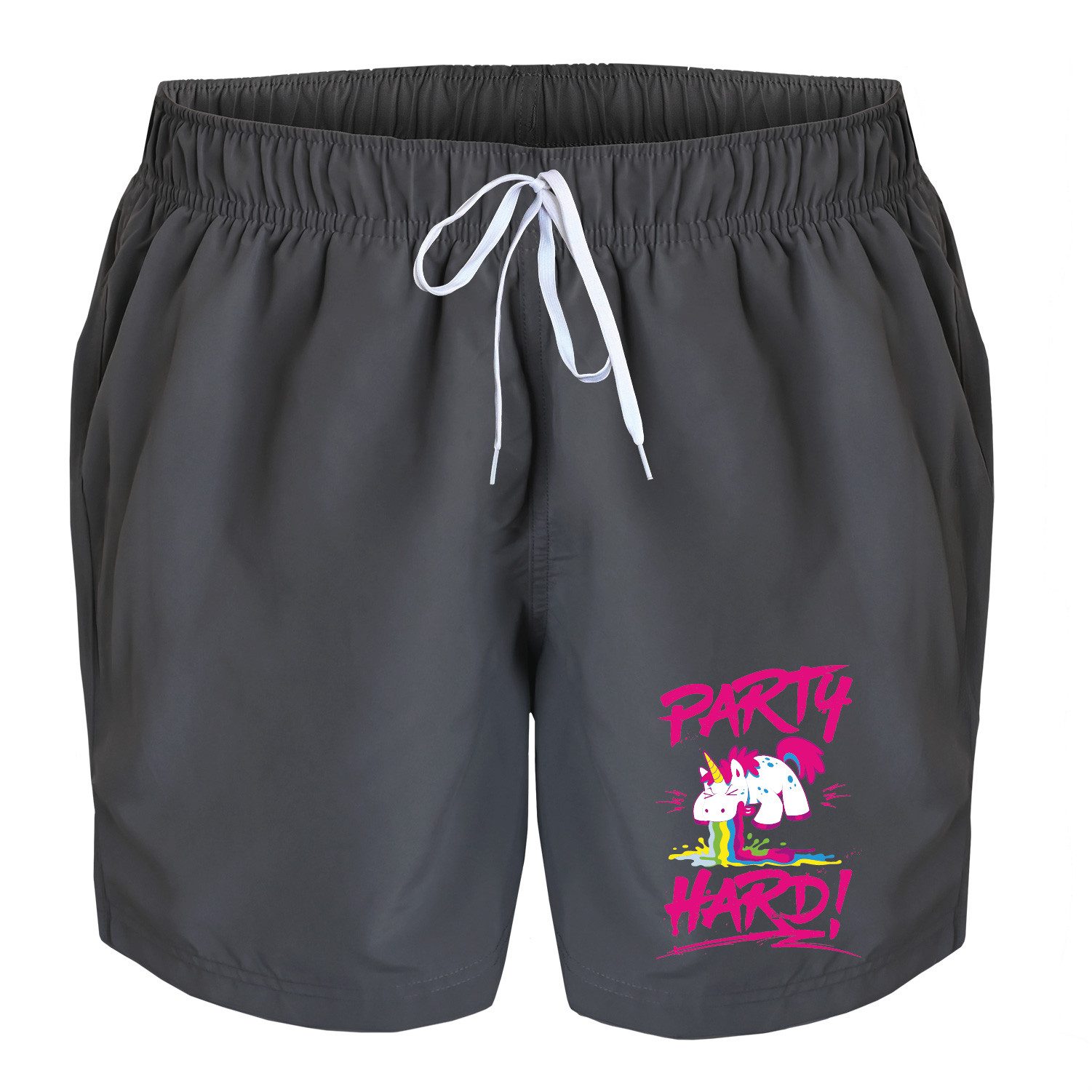 deinshirt Badehose Schwimmshorts Einhorn Party hard günstig online kaufen