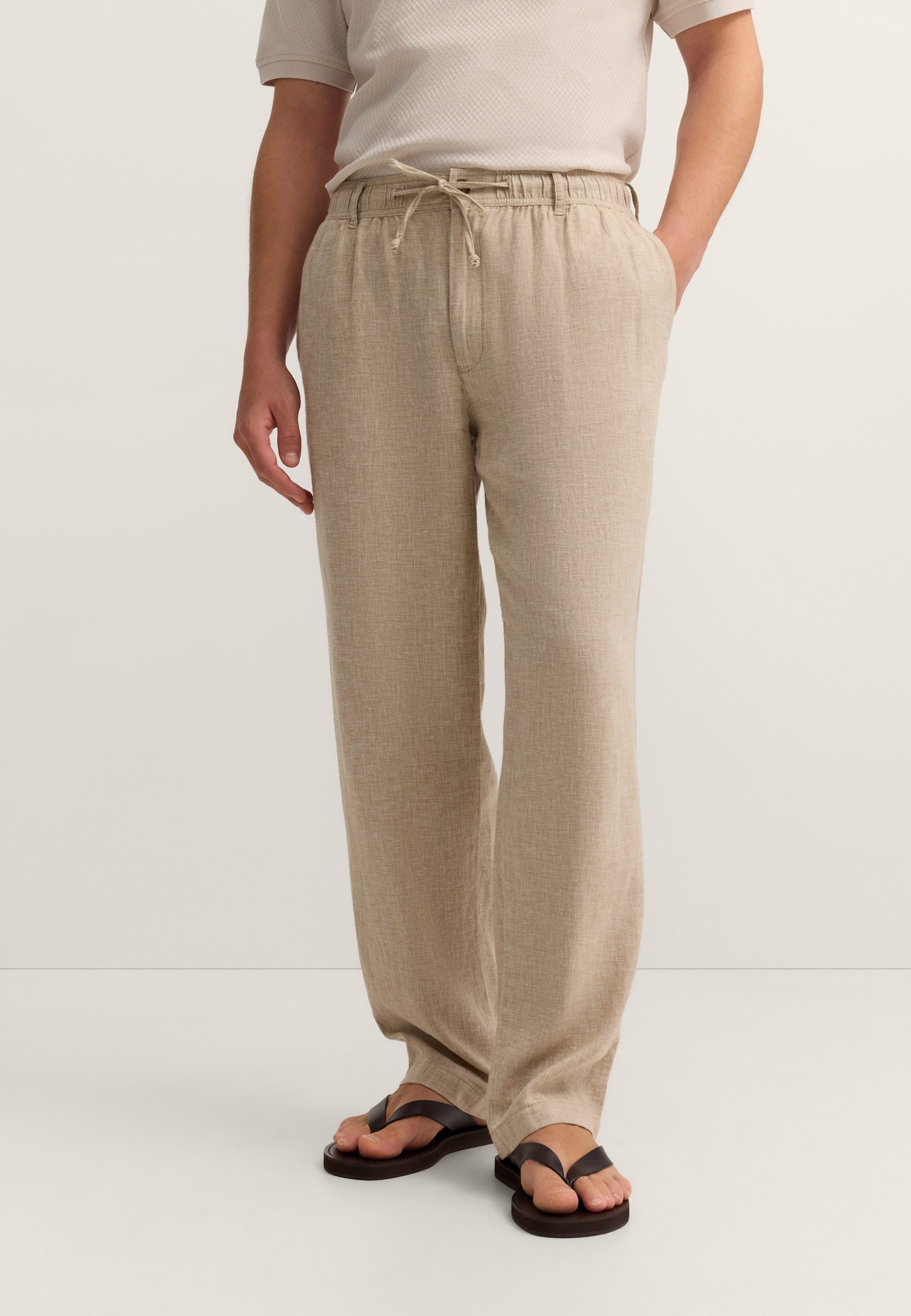 bugatti Chinohose Regular Fit aus Leinen-Baumwolle