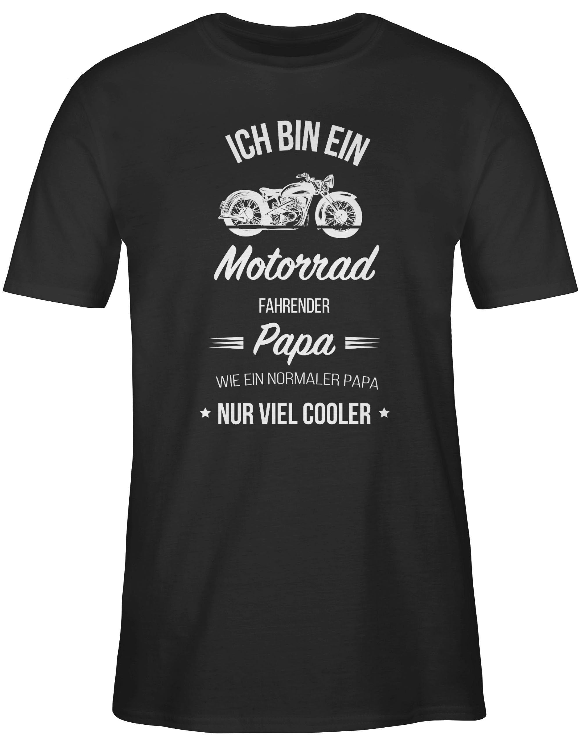Vatertag ein Papa Geschenk Schwarz 01 fahrender Motorrad Papa T-Shirt bin Ich Shirtracer für