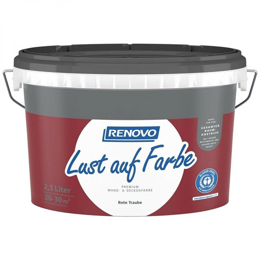 Renovo Wandfarbe Renovo Wand- und Deckenfarbe Lust auf Farbe matt 2,5 Ltr. Rote Traube