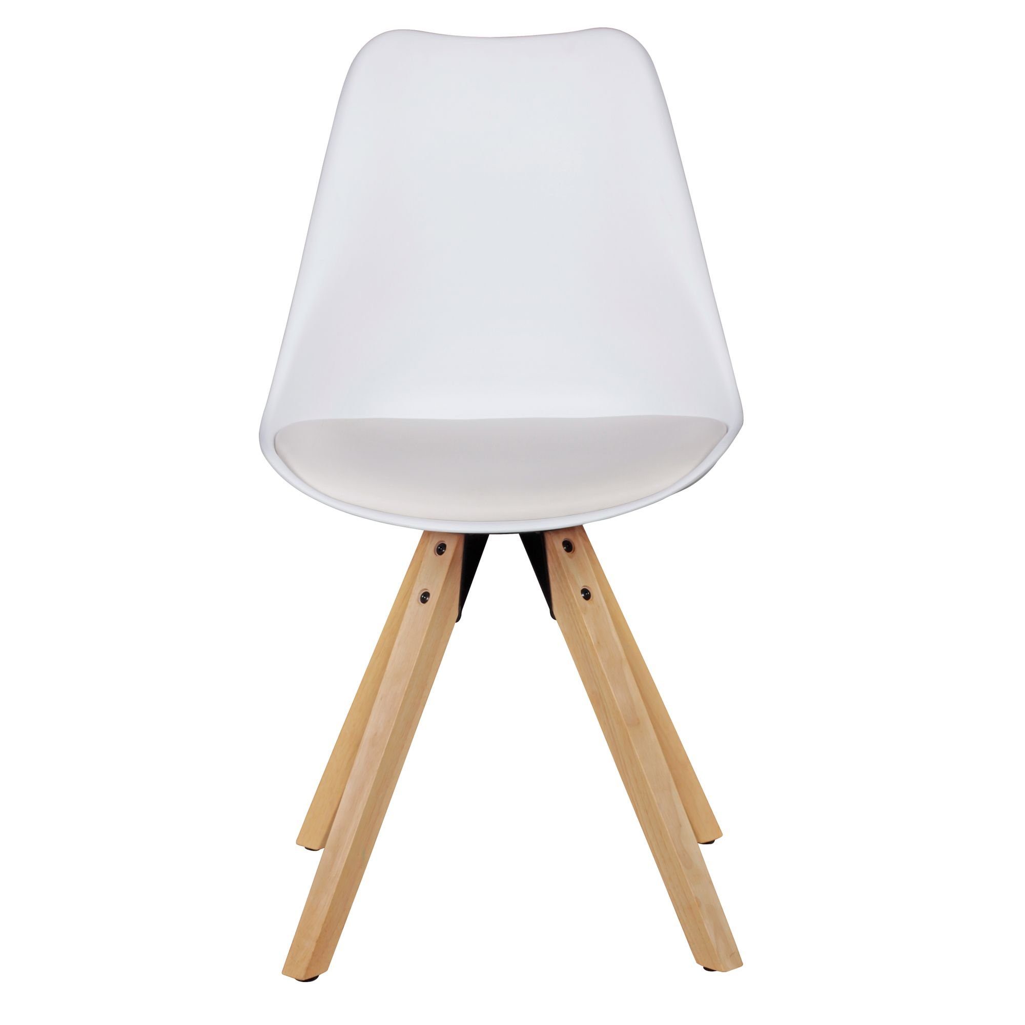 | Samtbezug KADIMA LUND: Esszimmerstuhl Weiß Stil Skandinavischer Weiß DESIGN - - Esszimmerstühle Holzbeine