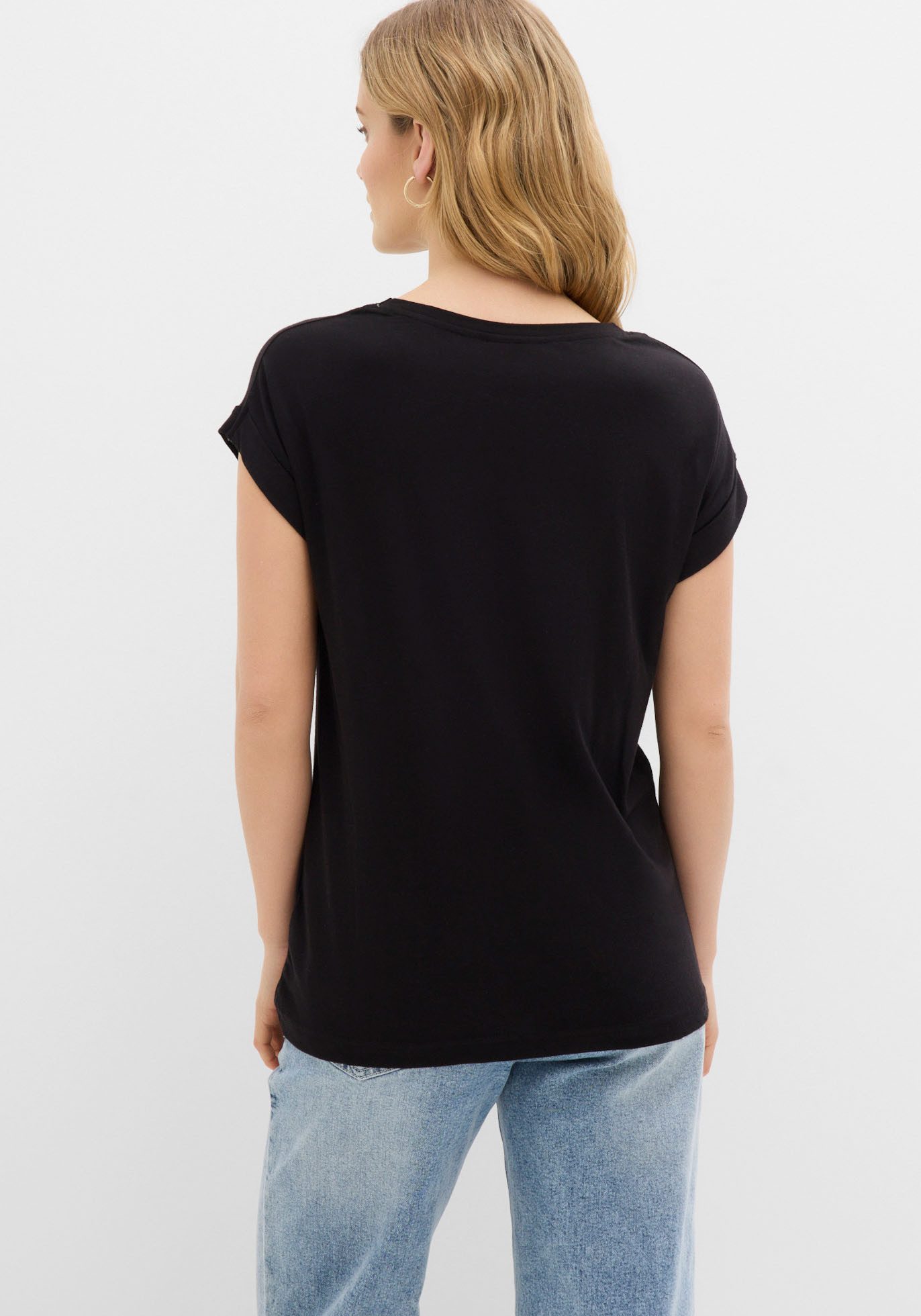 bonprix T-Shirt leicht taillierter Schnitt, Regular fit, mit witzigem Frontdruck
