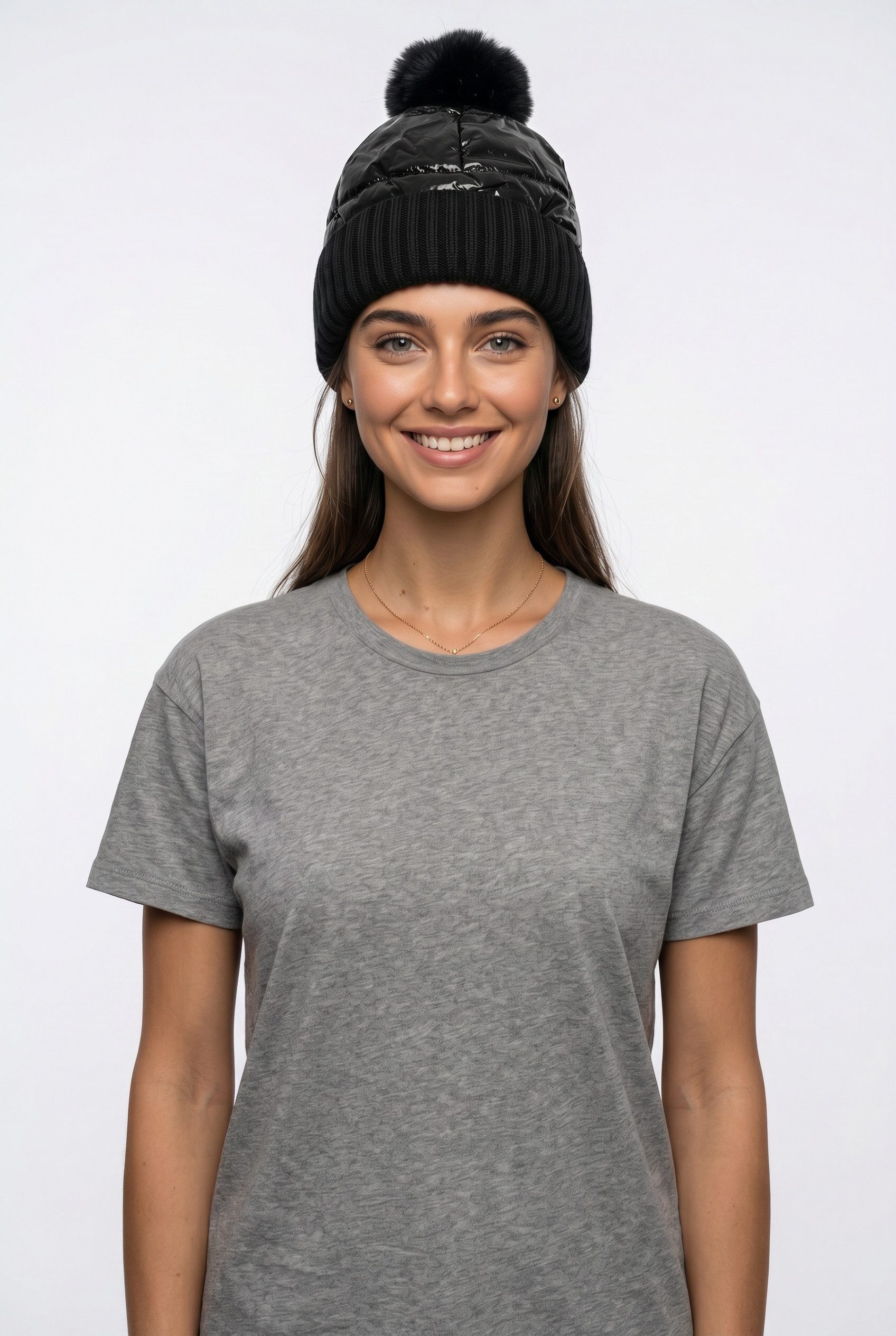 Capelli New York Strickmütze glänzende, mit Umschlag