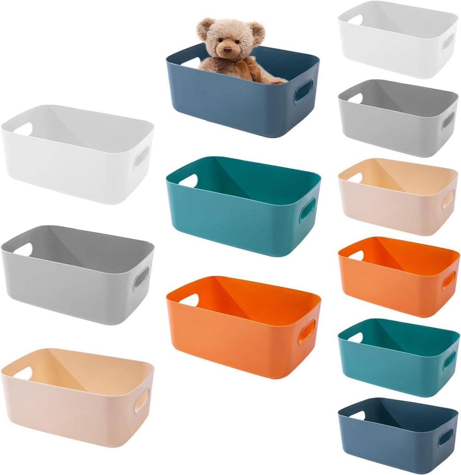 Aufbewahrungsbox Aufbewahrungsboxen Kunststoff 12tlg. in 6 Farben 2 Größen