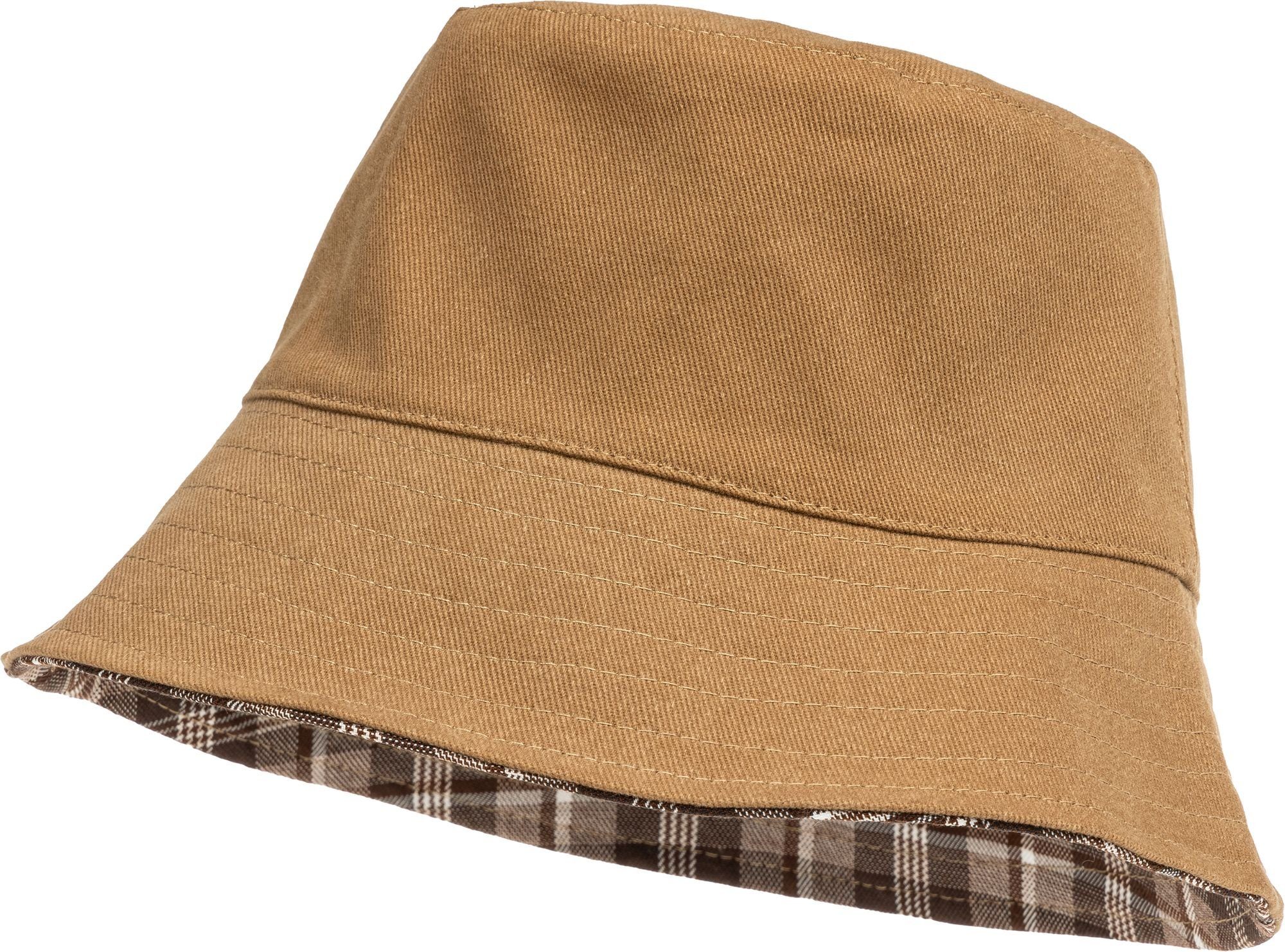 Caspar Fischerhut HT021 lässiger Unisex Sommer Fischerhut Bucket Hat zum Wenden Uni oder Karo Muster