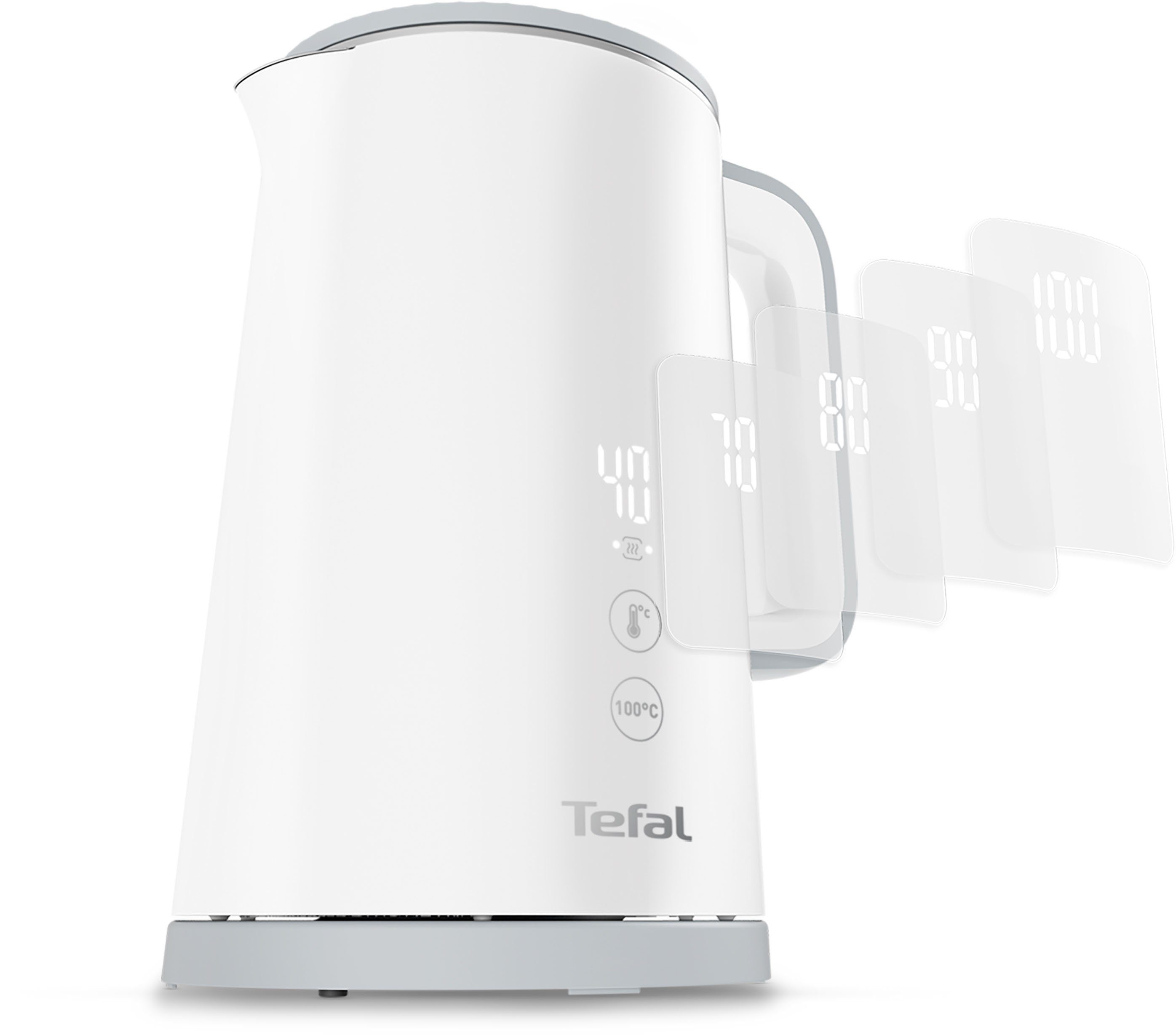 Tefal Wasserkocher KO6931, 1,5 l, 1800 W, 5 Temperaturstufen; Warmhaltefunktion; 360° drehbar; Live-Temperatur