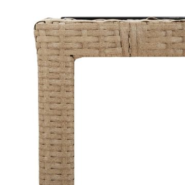 vidaXL Garten-Essgruppe 3-tlg. Garten-Essgruppe mit Kissen Beige Poly Rattan, (3-tlg)