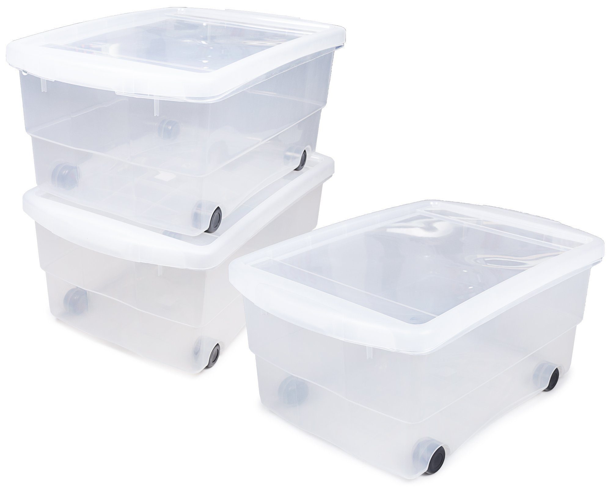 ONDIS24 Aufbewahrungsbox Kunststoffbox, Rollbox, Spielzeugkiste, Aufbewahrungsbox, mit Deckel und Rollen, stapelbar. € 49,95