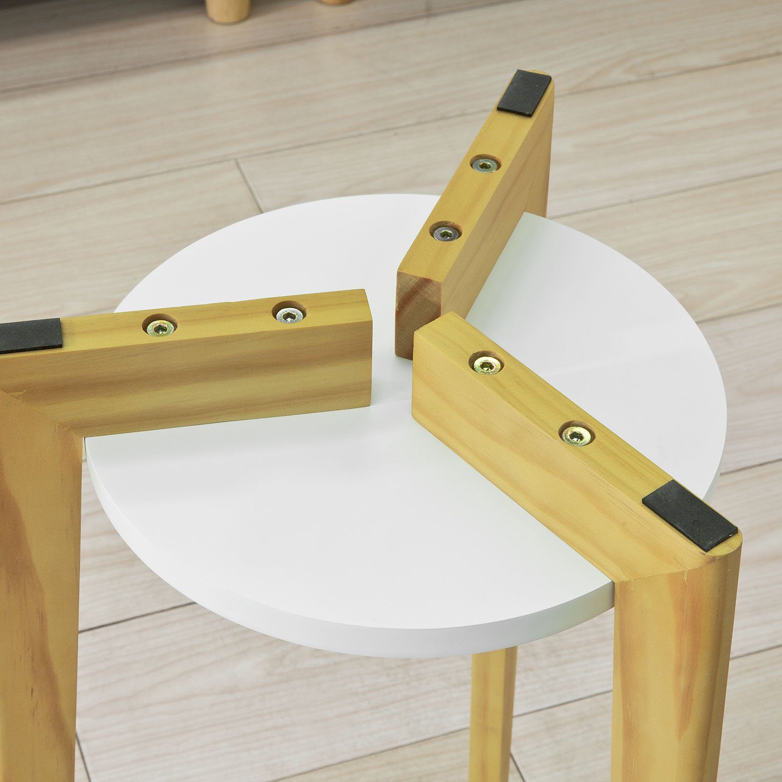 SoBuy Beistelltisch FBT52, Couchtisch Kaffeetisch Balkontisch mit 2 Ablagen
