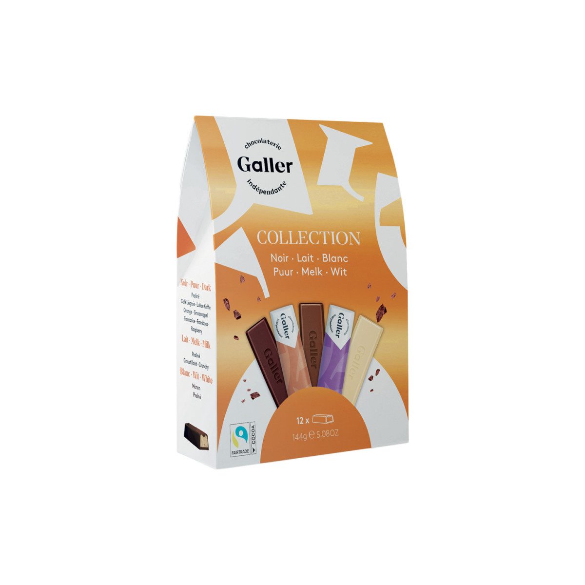 Galler Schokolade Geschenkbox Miniriegel Galler Assortment, 12 Stk.