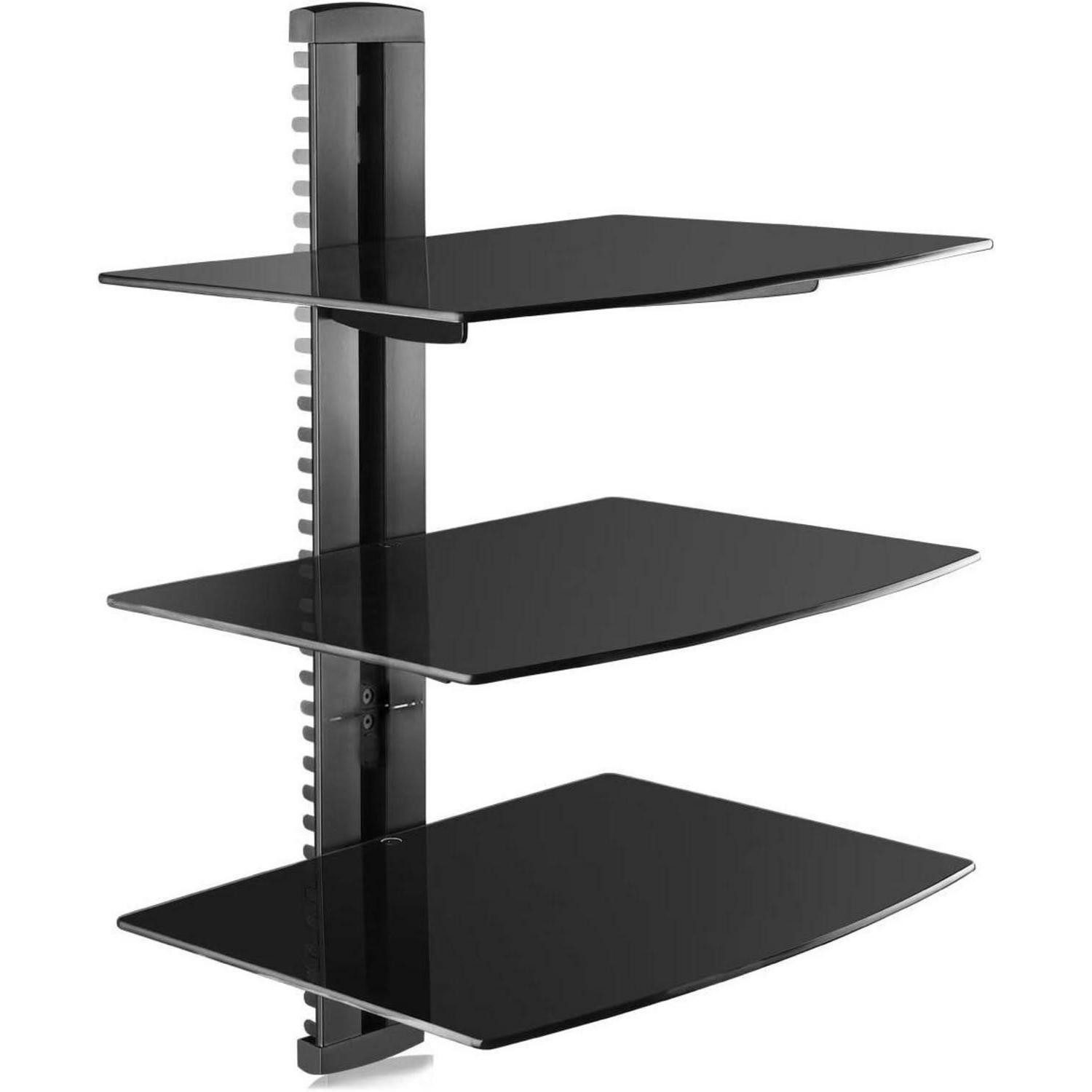 LuxusKollektion Wandhalterung Floating Regal TV Rack mit gehärtetem Glas für DVD/Kabel/Spielkonsole
