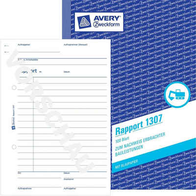 Avery Zweckform Formularblock AVERY Zweckform Formularbuch "Rapport", A5, 100