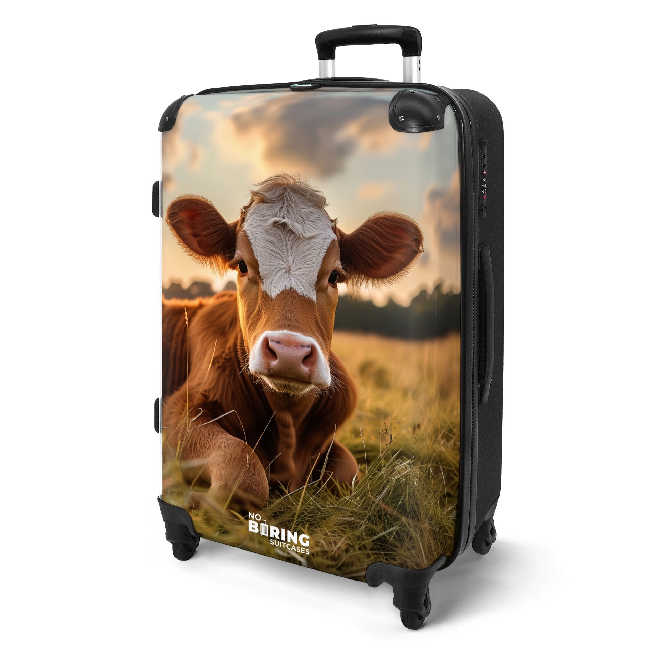 NoBoringSuitcases.com© Hartschalen-Trolley Kuh auf der Wiese günstig online kaufen
