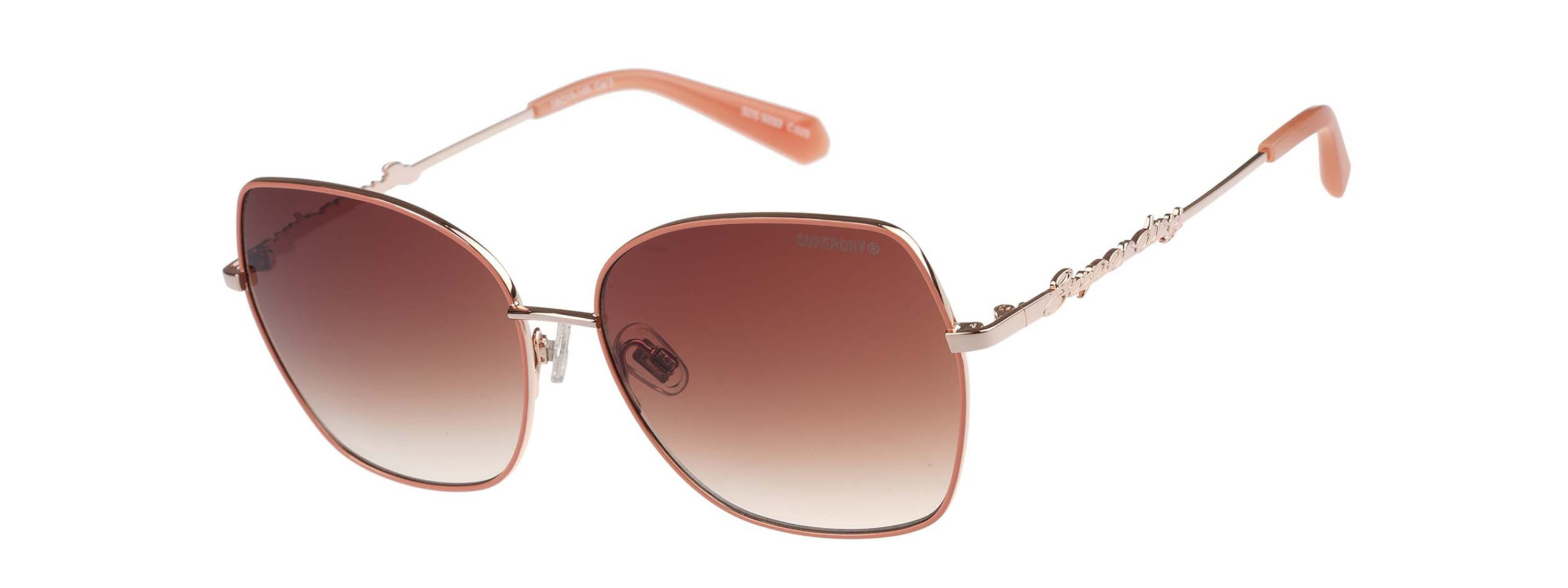Superdry Sonnenbrille Modell 995062 Form Butterfly, Logoschriftzug auf Bügel, Metallfassung