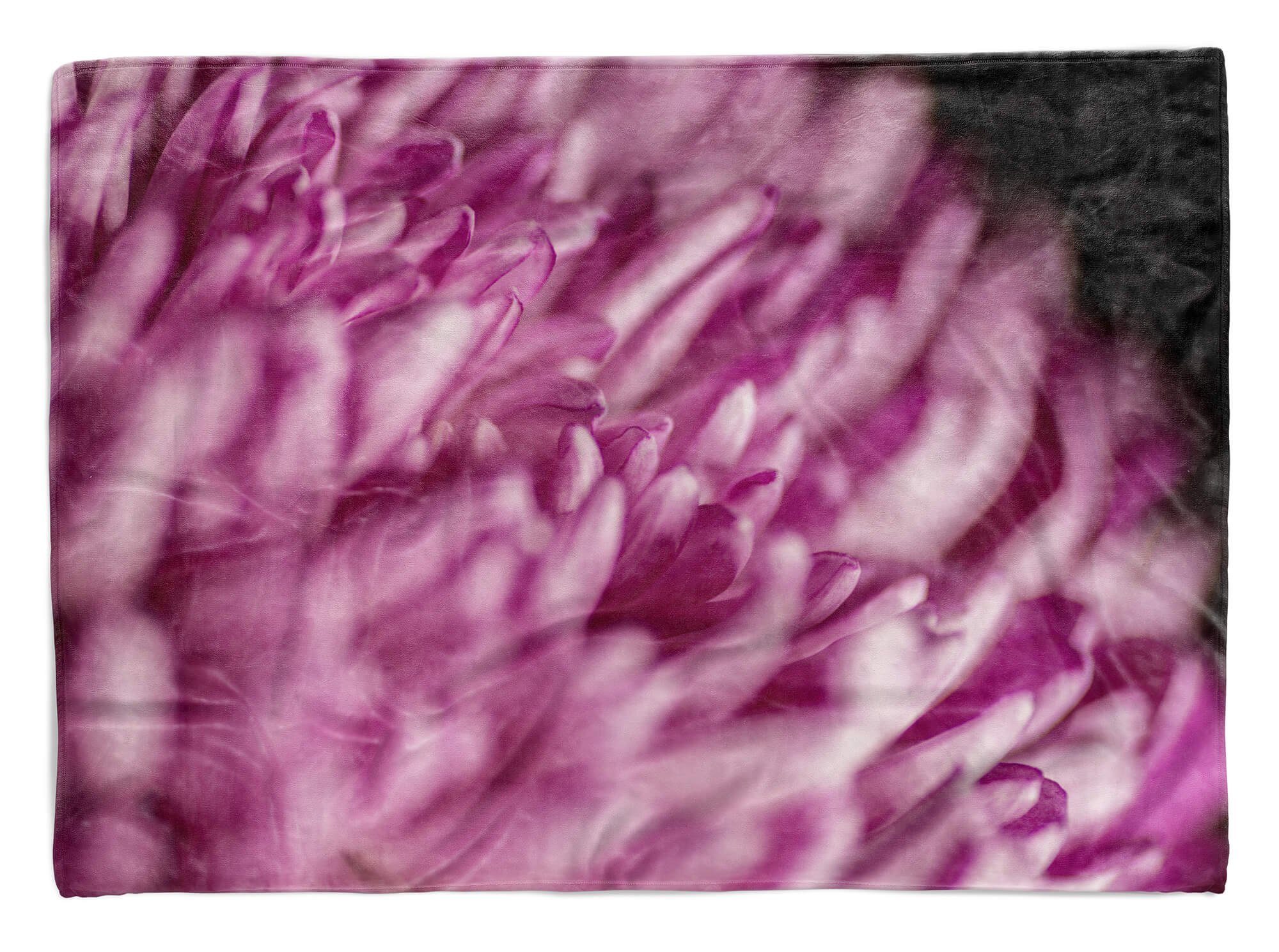 Handtuch Blüte Art Baumwolle-Polyester-Mix (1-St), Strandhandtuch Sinus Kuscheldecke Handtuch Saunatuch Fotomotiv Handtücher Blume Makrof, mit