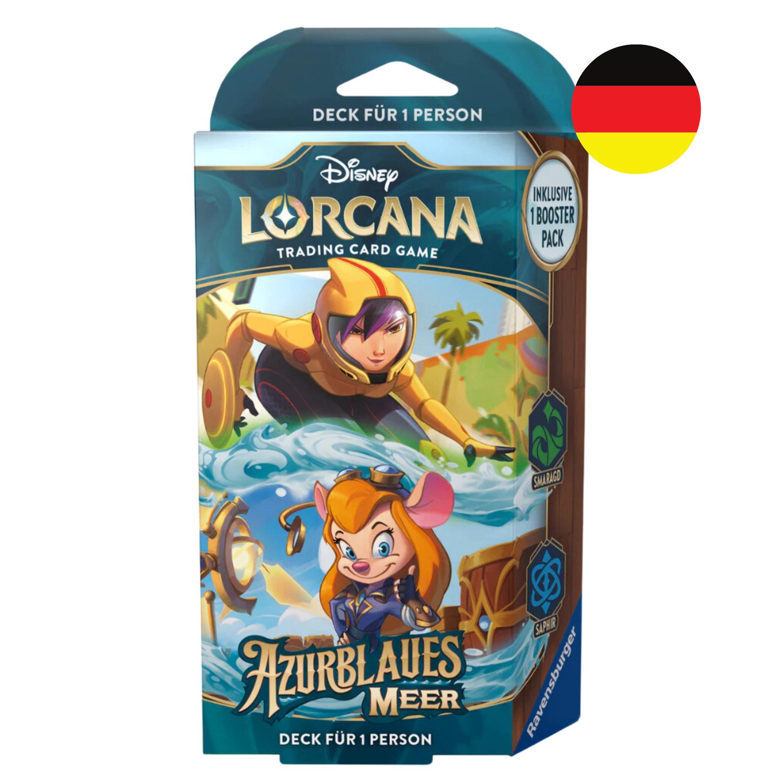 Disney Sammelkarte Lorcana Azurblaues Meer Starter Deck GoGo Tomago & Trixi - Deutsch