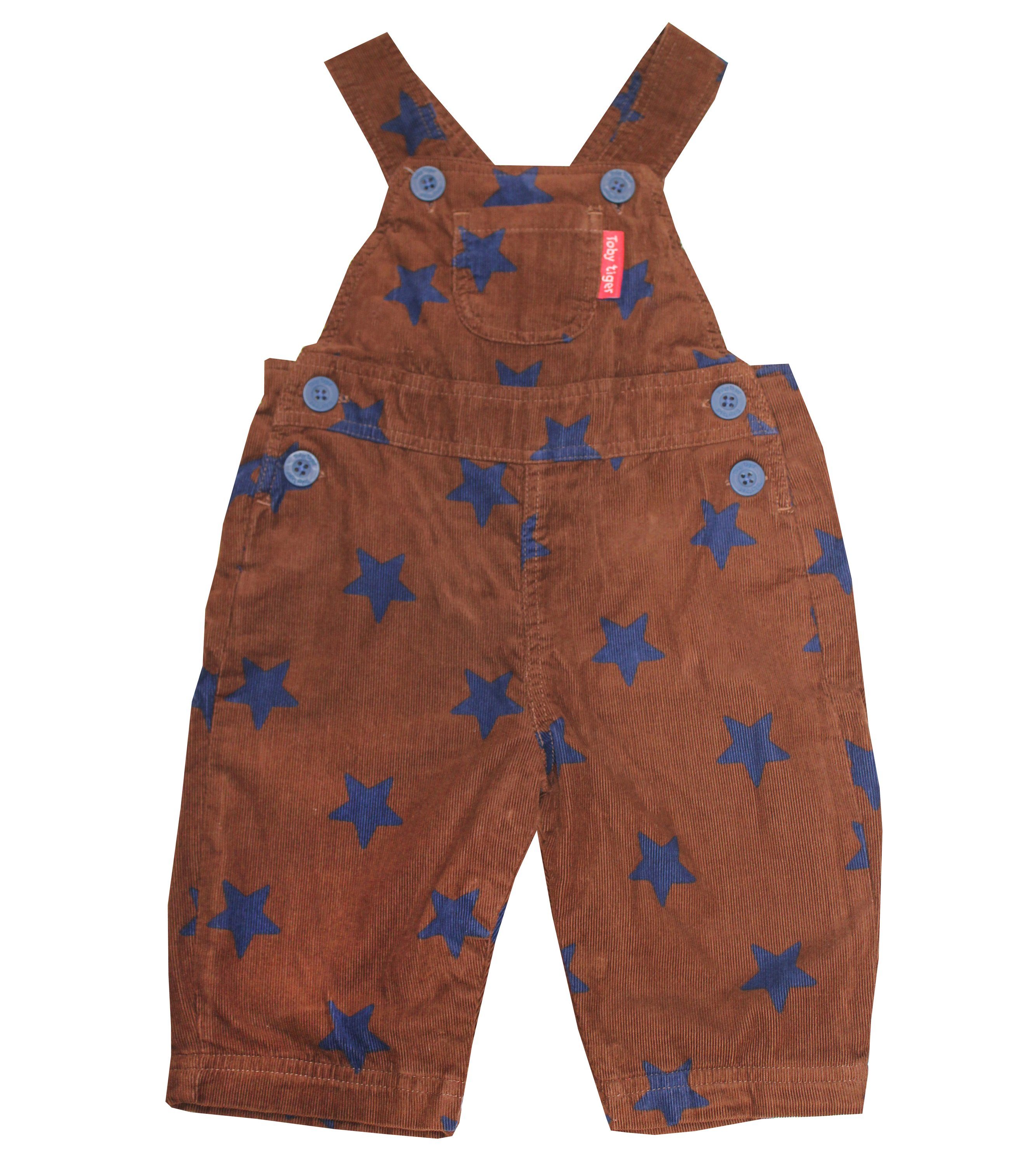 Toby Tiger Latzhose Cord Latzhose mit Sternen Print