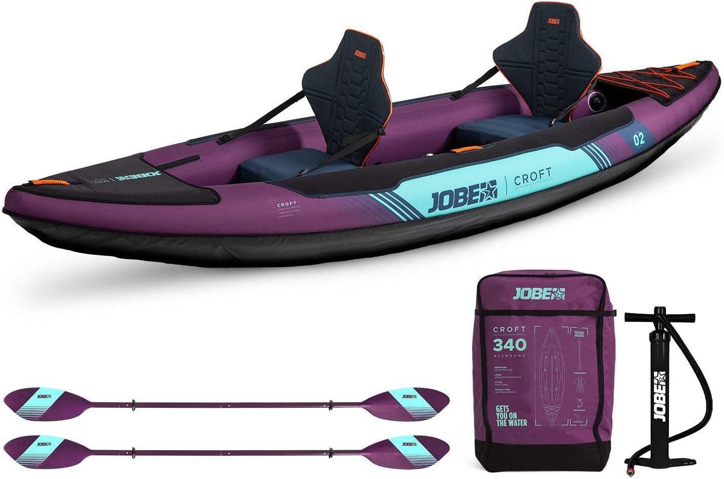 Jobe Tourenkajak Jobe Croft 340 Aufblasbares Kajak 2 Personen inkl. Paddel & Pumpe 340
