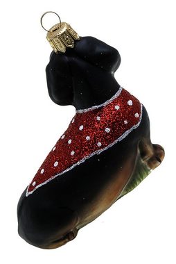 Hamburger Weihnachtskontor Christbaumschmuck Mannequin-Dackel, Dekohänger - mundgeblasen - handdekoriert