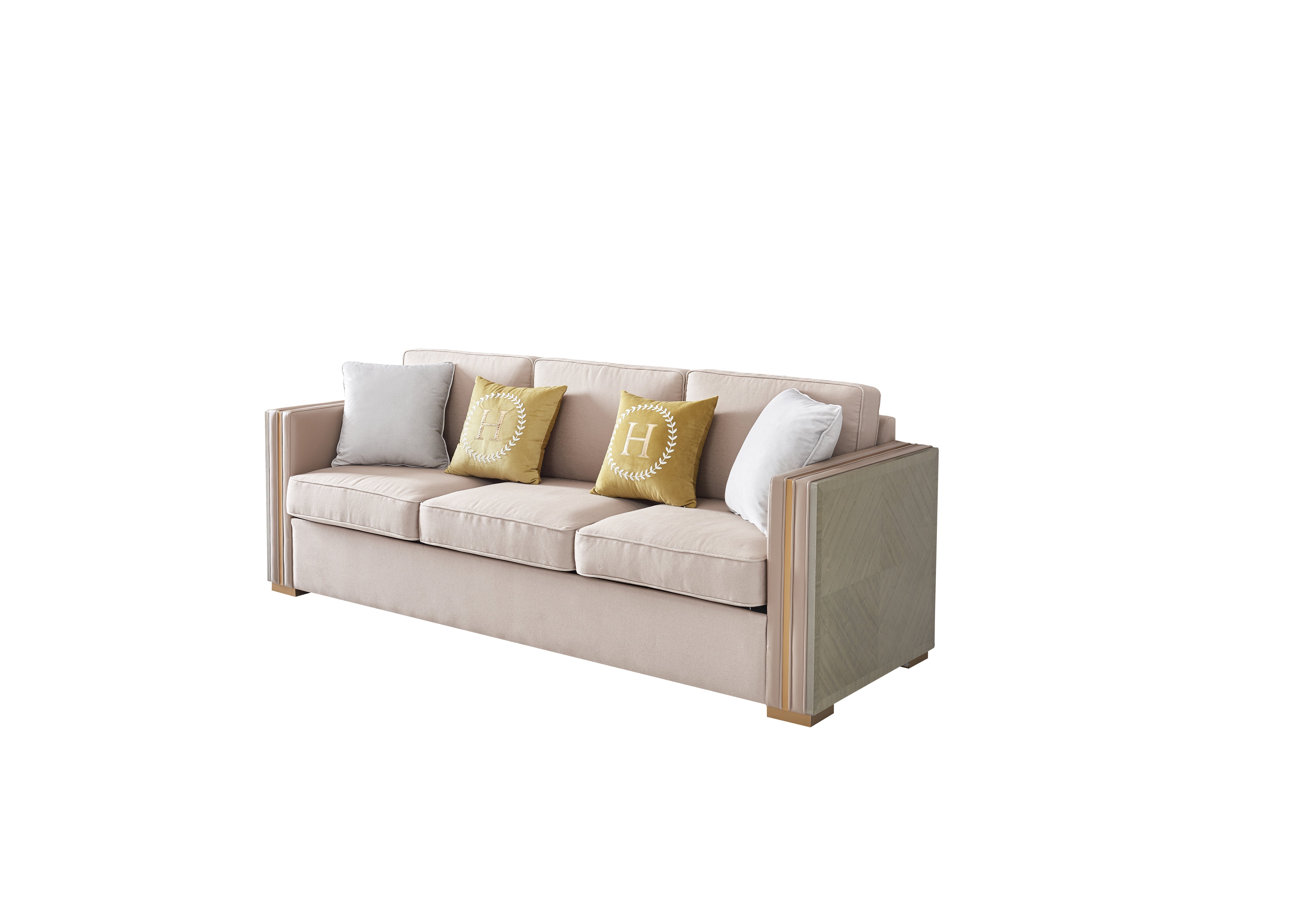 Design, Dreisitzer Sofa Möbel JVmoebel Luxus Wohnzimmer Modernes Europe Made in Polster Beiger