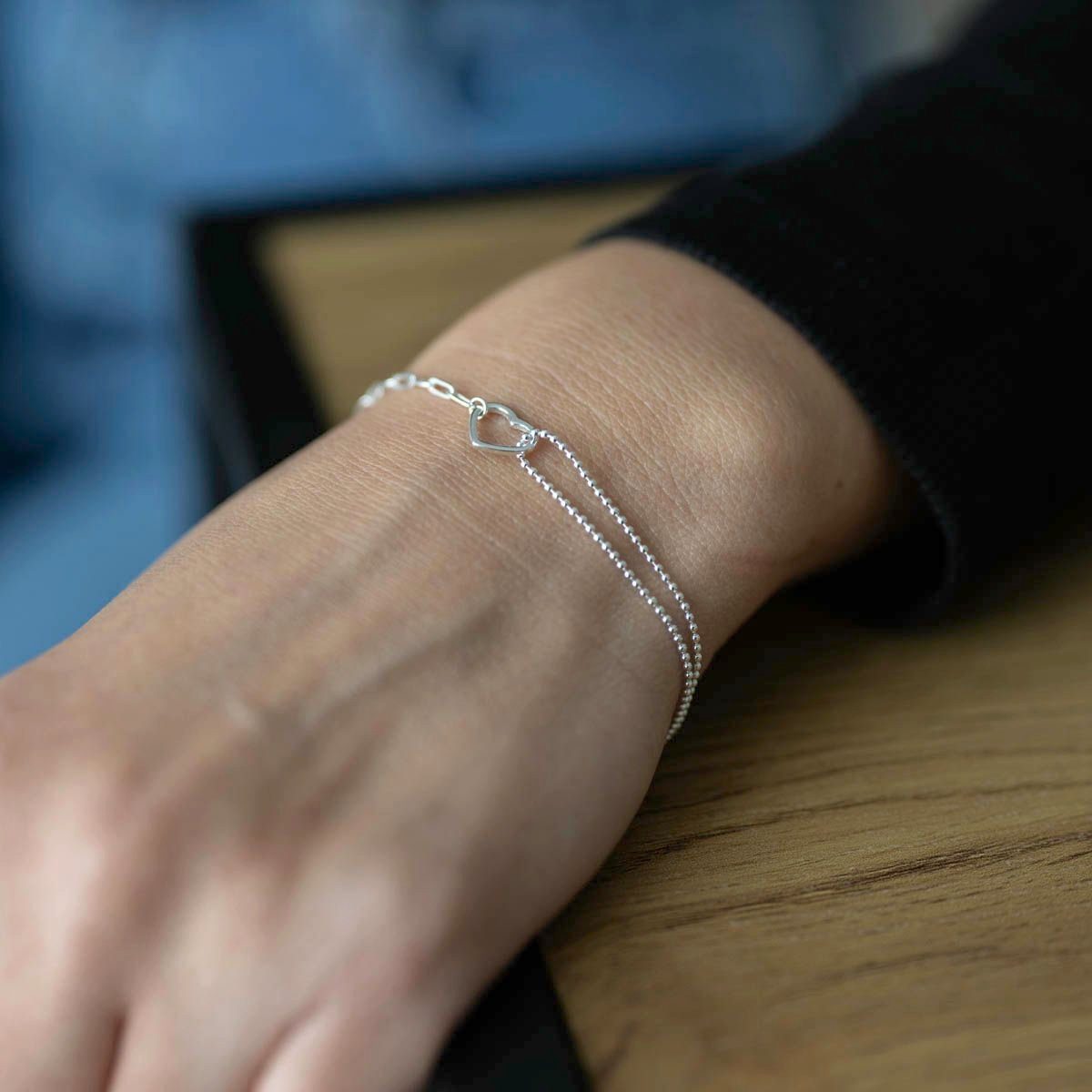 Materia Armkette Damen Herz Armband Silber längenverstellbar SA-6, 925 Ster günstig online kaufen