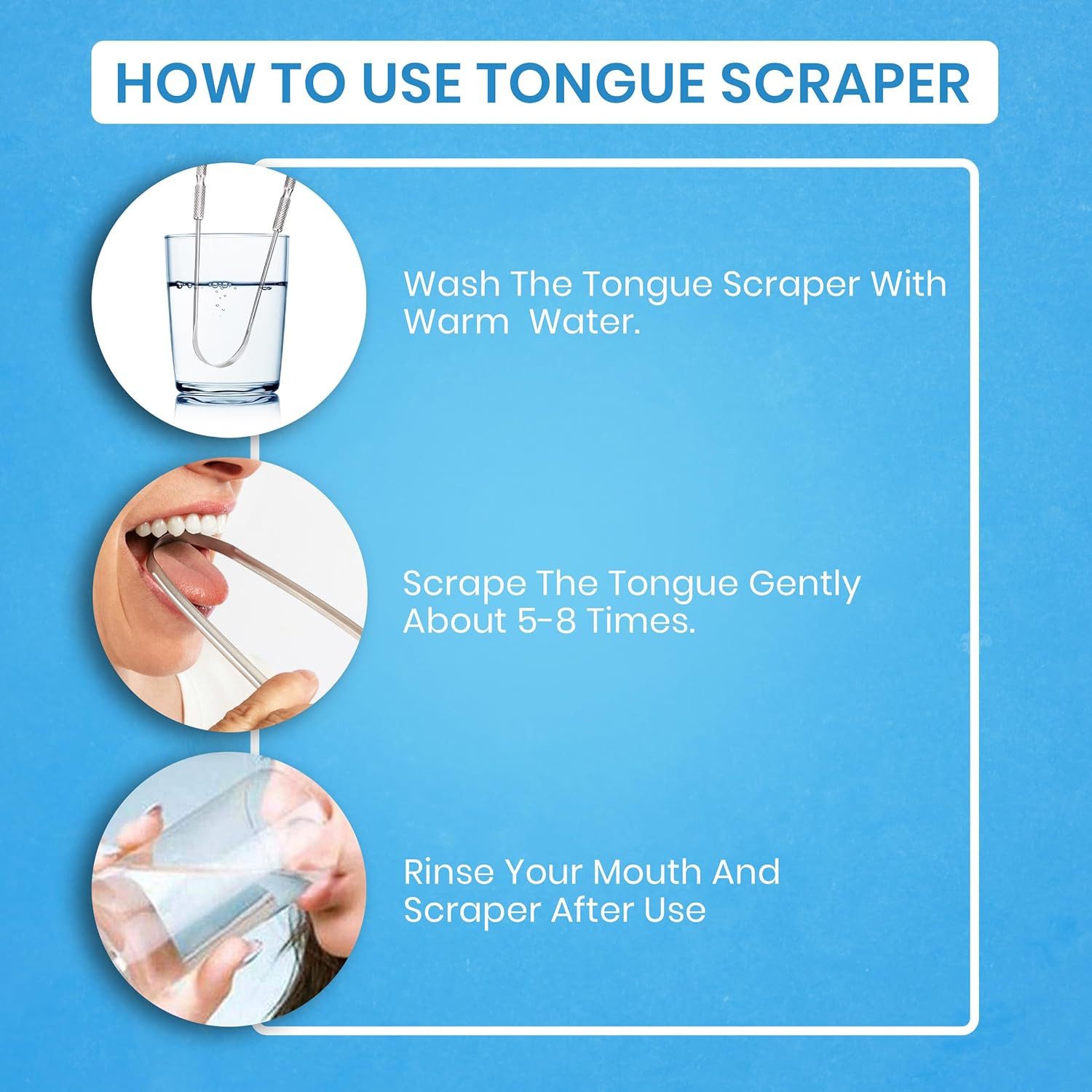 Montegoni Mundpflegecenter Zungenschaber für Erwachsene aus Edelstahl, Mundgeruch Bekämpfen 100%, (2Pcs Mundpflege Pack), Zungenreiniger aus Edelstahl, Zungenbürste Mundhygiene Produkt