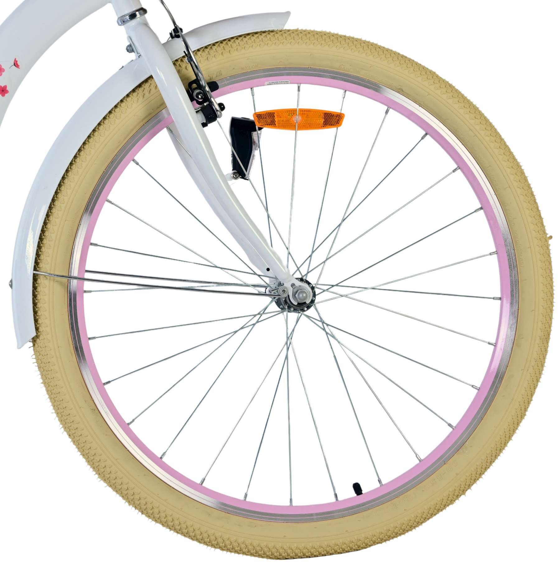 Volare Kinderfahrrad Volare Blossom Kinderfahrrad für Mädchen - 26 Zoll in Weiß, Vorderradbremsen, stabiler Schloss, praktische Korb