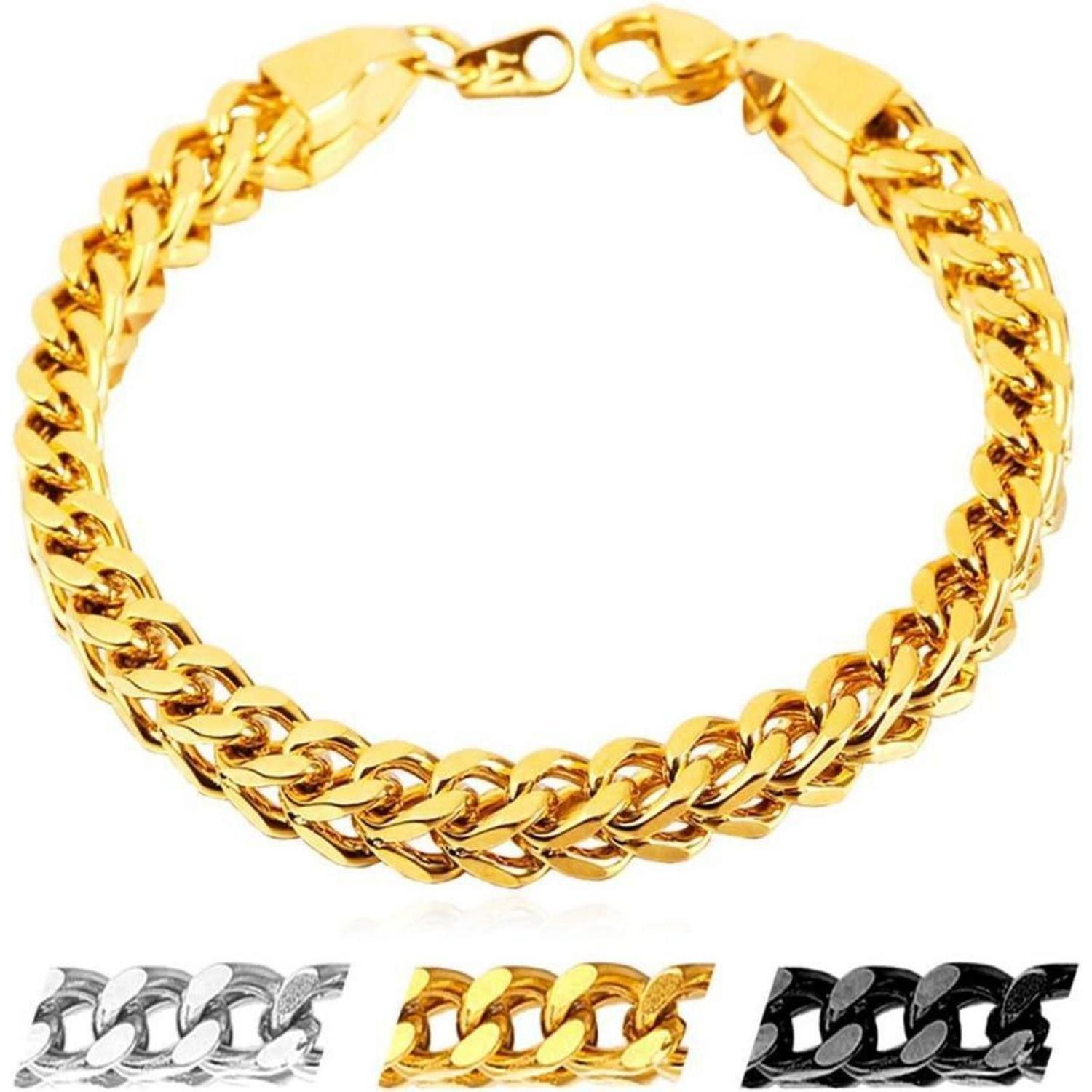 Panzerarmband Armband Franco Kette 6mm 21cm Gold