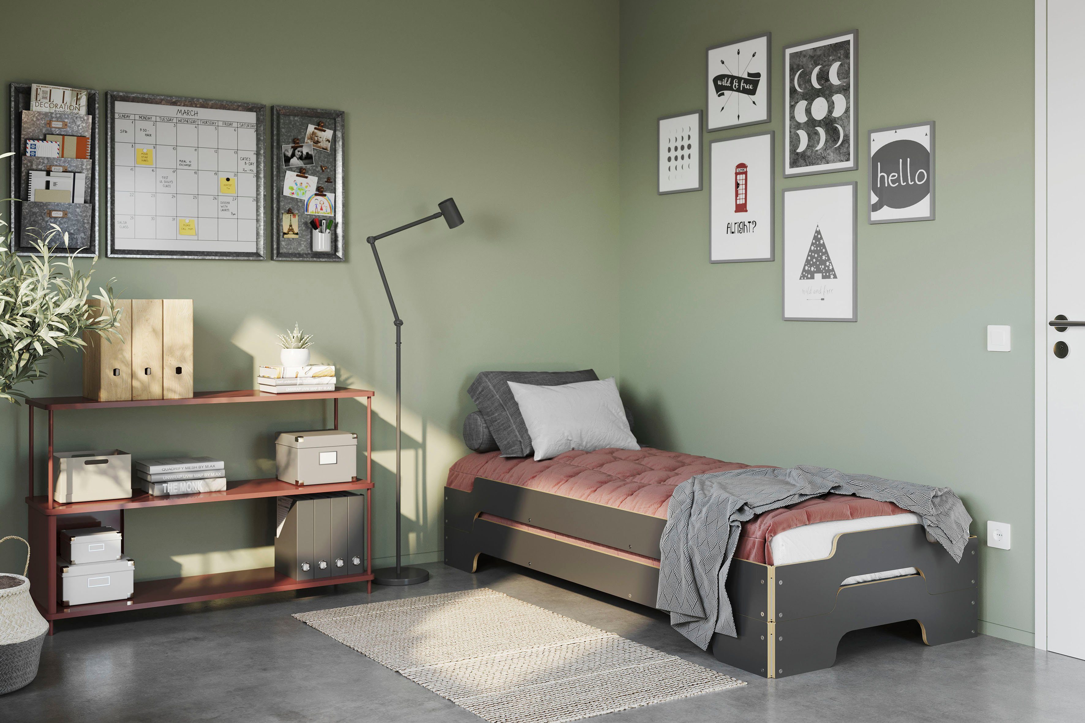 Müller SMALL LIVING - Design German Liege), 2019 23,5 dem Stapelbett Klassik STAPELLIEGE ausgezeichnet cm, Gestellhöhe: Award (eine mit