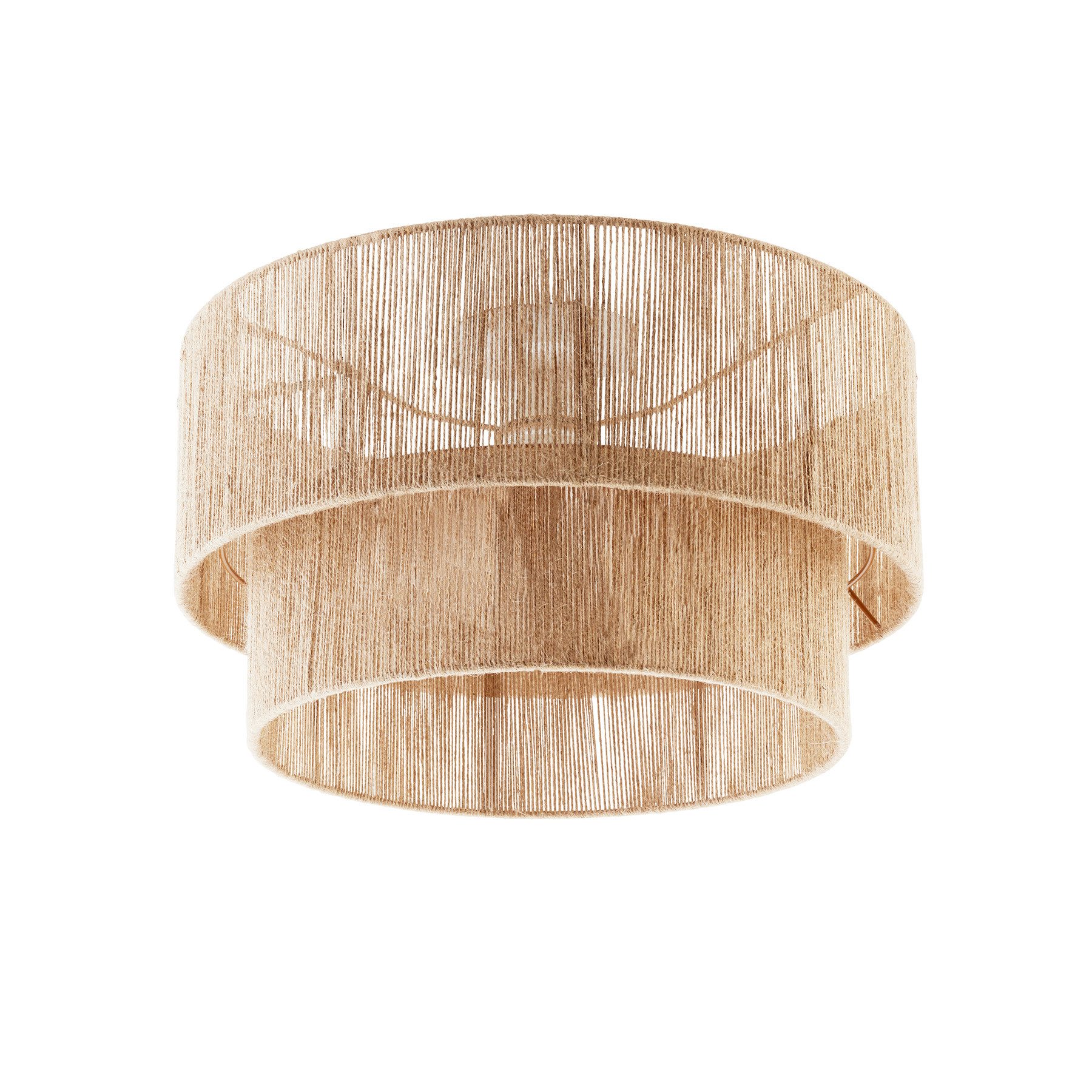 tectake Deckenleuchten Boho Jute-Lampe „Lignea Lux“ – Hängelampe aus Naturfaser 40W, Wickeltechnik, inkl. Montagematerial