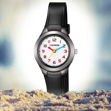 CALYPSO WATCHES Quarzuhr Calypso Kinder Uhr K5749/8 Kunststoff PU, (Analoguhr), Kinder Armbanduhr rund, Kunststoff, PUarmband schwarz, Fashion