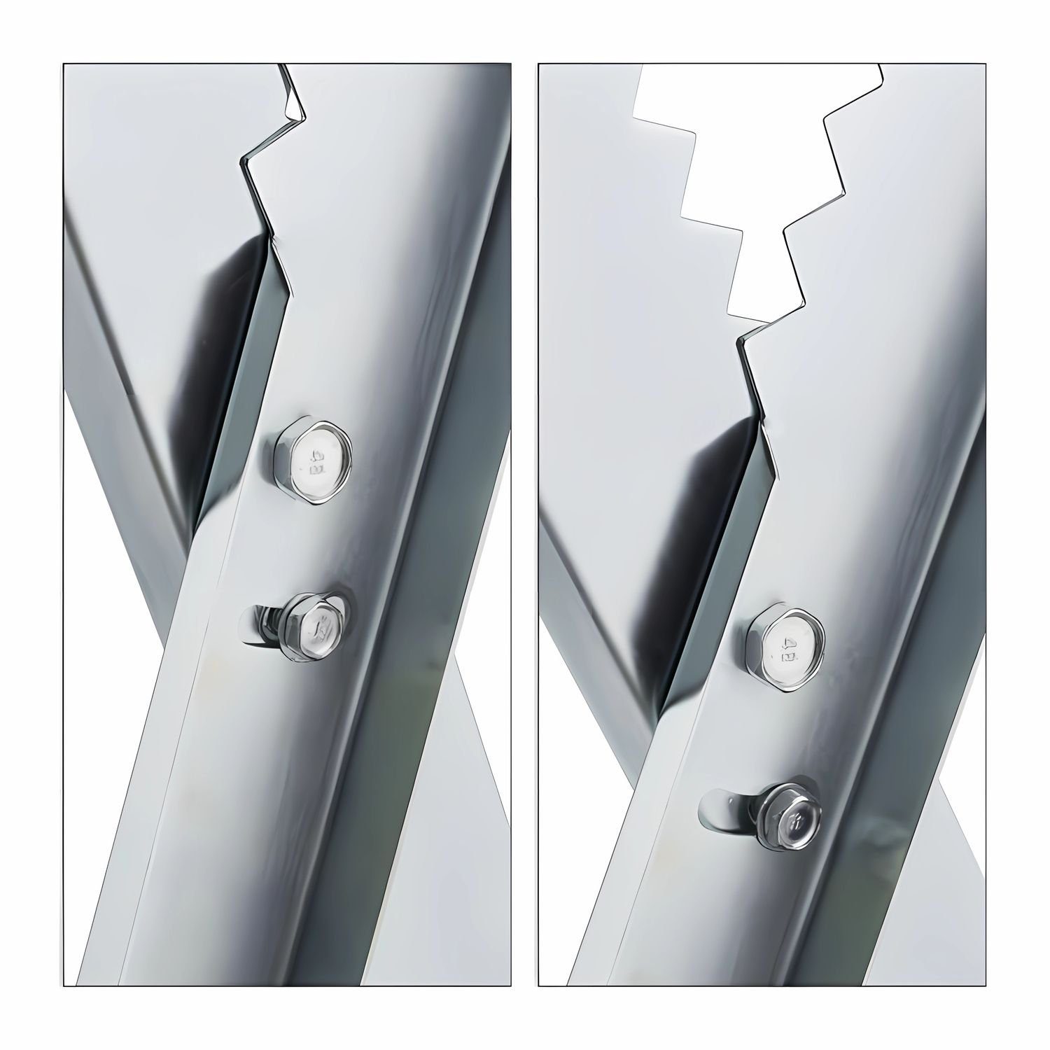 GARMIO Sägebock Sägebock verzinkt zusammenklappbarer Holzsägebock 4-fach,Extra robust, verkeilte Zinken, Greifzähne besserer Halt, 150 kg max. Belastbarkeit