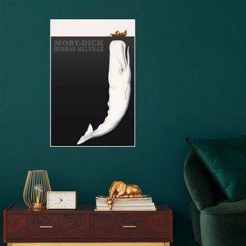 Posterlounge Poster Silja Goetz, Moby Dick, Wohnzimmer Vintage Digitale Kunst