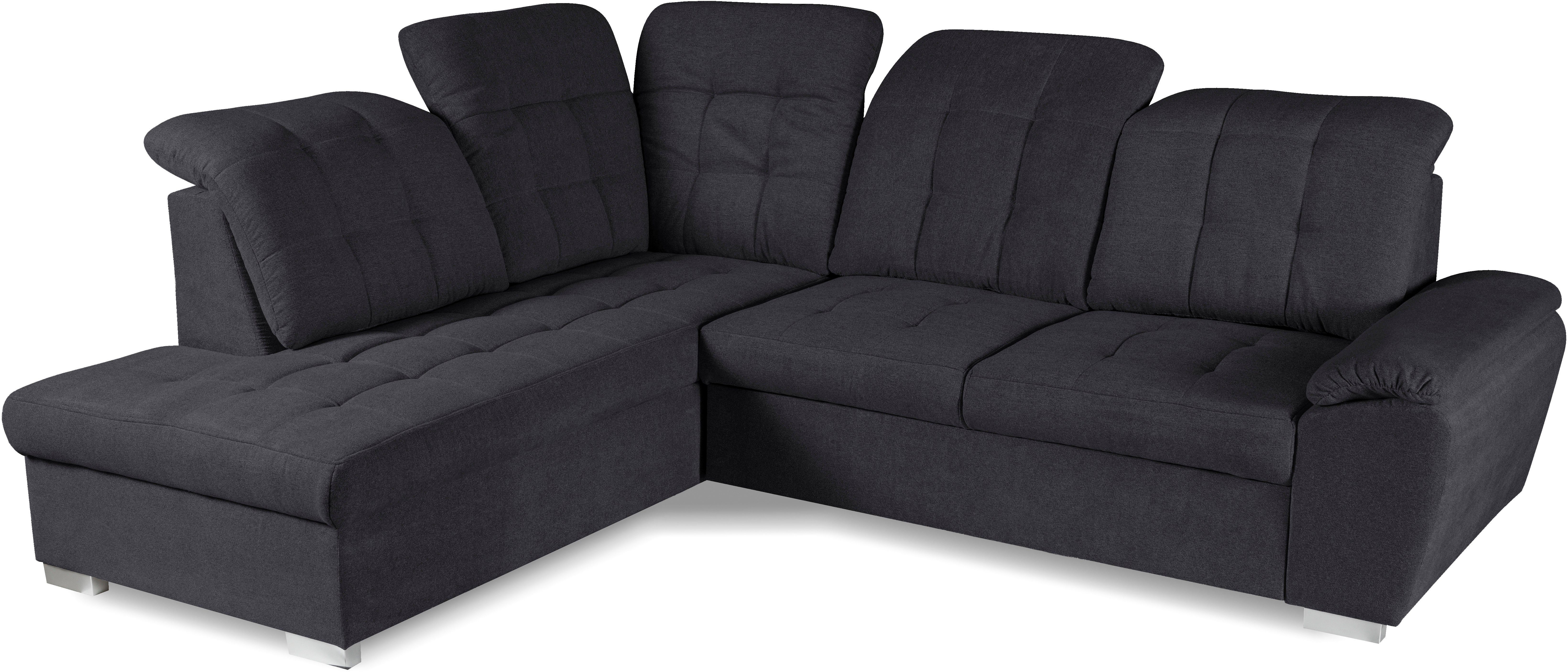 WERK2 Ecksofa Brindisi, Multifunktion, bequem & komfortabel, Breite 263cm, L-Form, mit verstellbaren Kopfteilen, Bettfunktion & Bettkasten