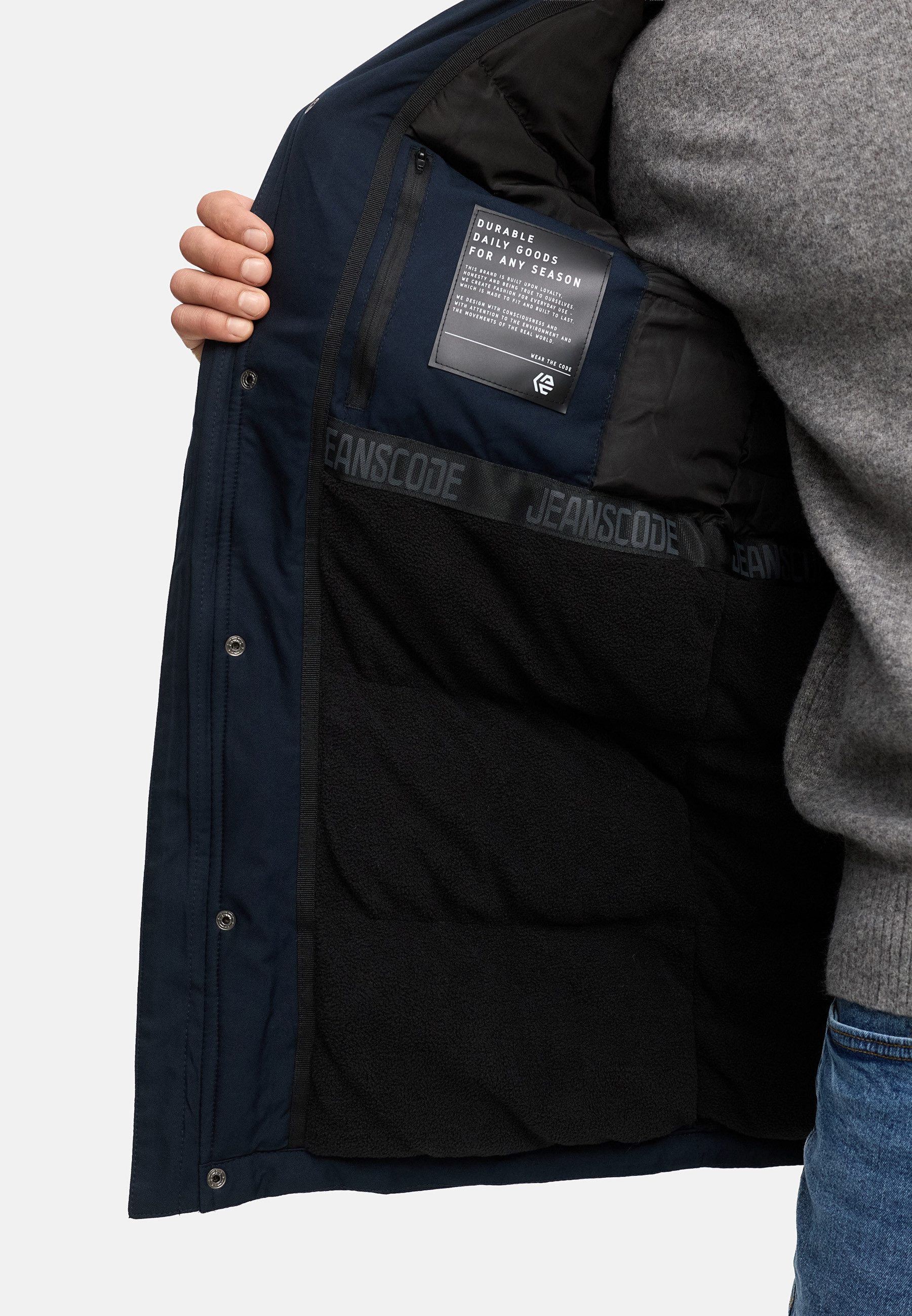 Indicode Wintermantel Herren INTardil Herrenparka Herrenjacke mit Kapuze und Innentaschen