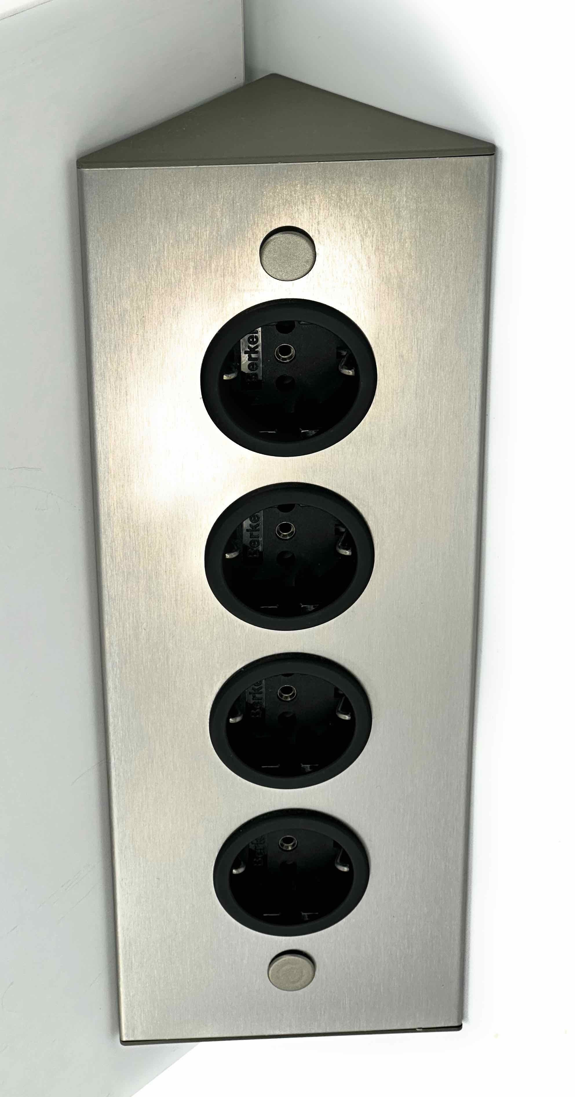 Thebo Thebo Eck-Steckdosenelemt ST 3007/320 4-fach, Edelstahl Mehrfachsteckdose