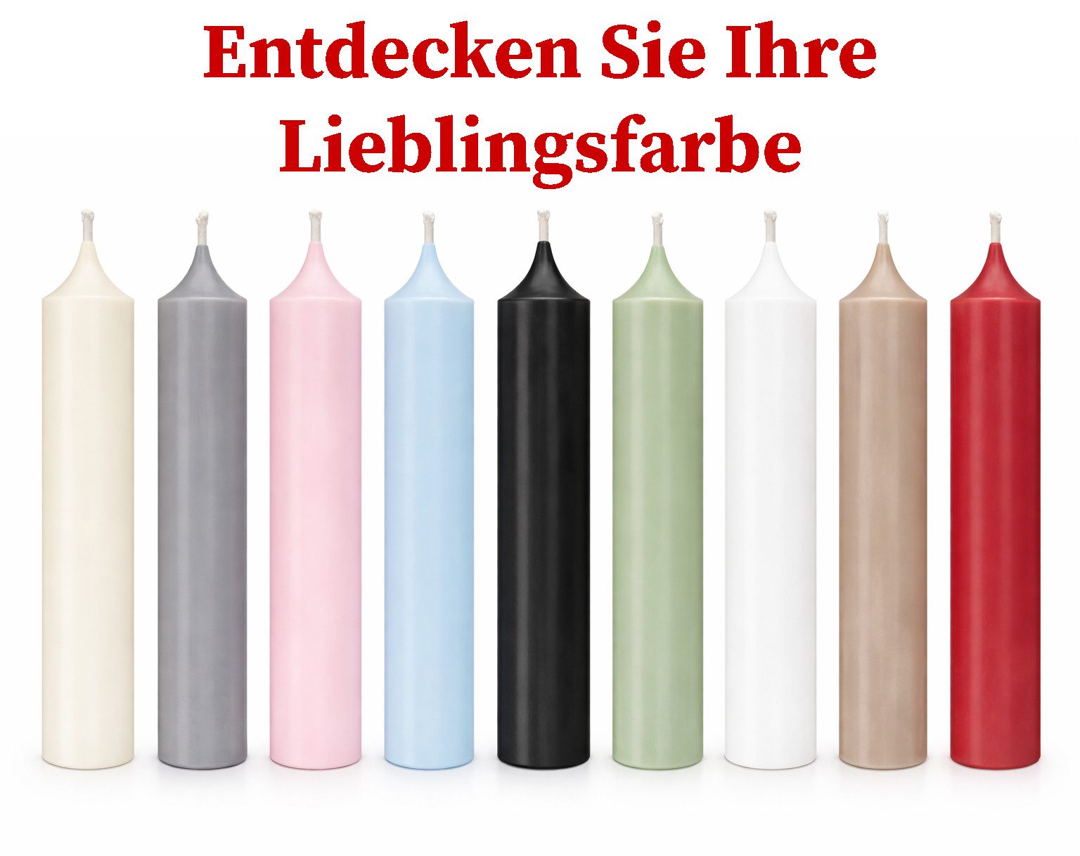 mucHome Stumpenkerze Stabkerzen 8er Set Made in Germany Ø 2,2 x 11 cm durchgefärbte