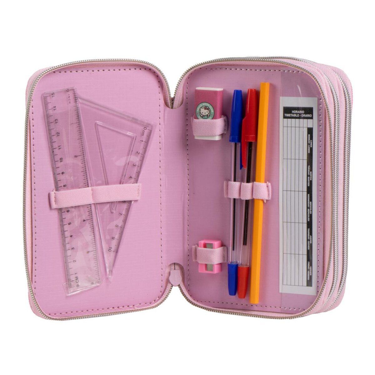 Hello Kitty Federmäppchen Hello Kitty Federmappe gefüllt Schuletui & Stiftebox mit Zubehör